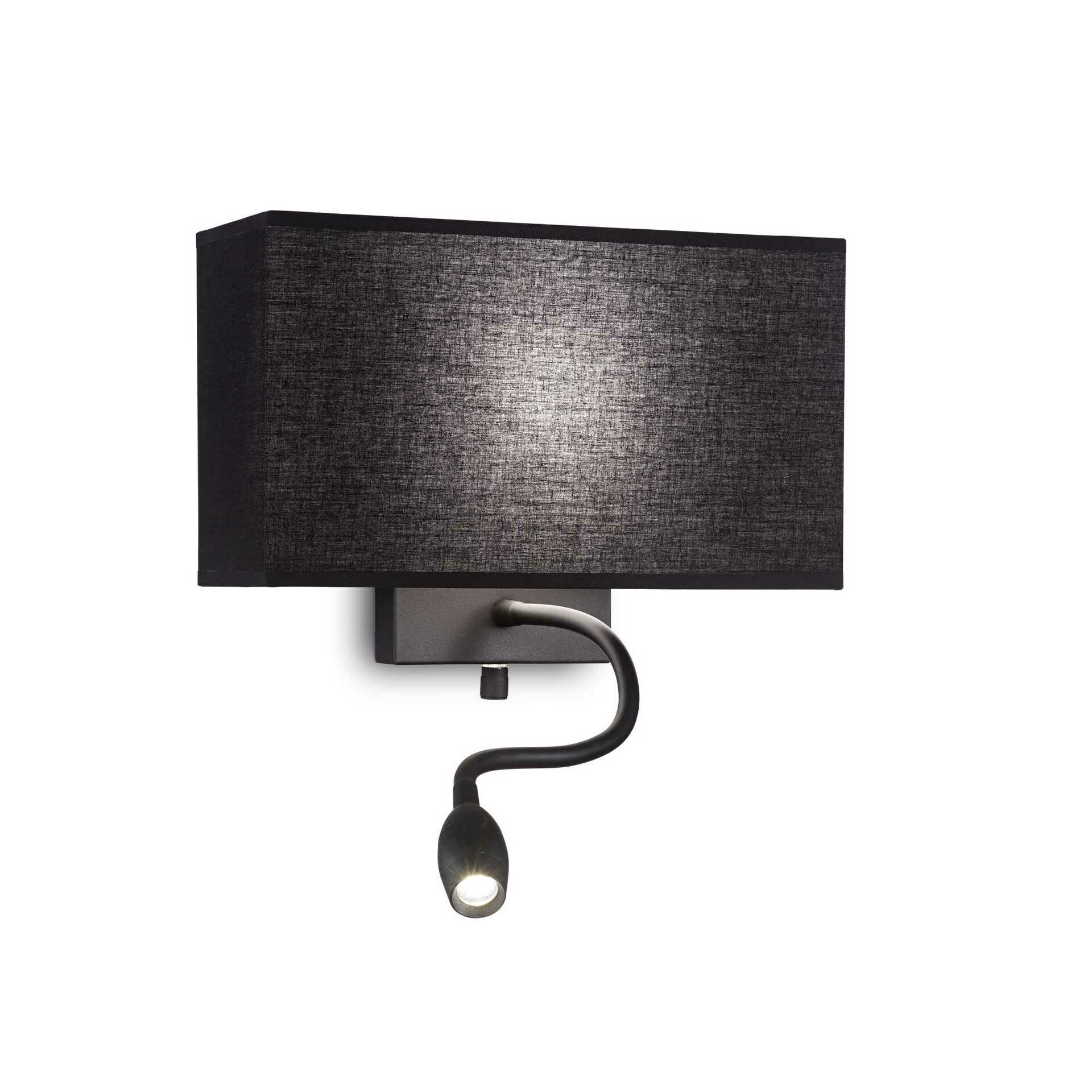 Levně Nástěnné svítidlo Ideal Lux Hotel AP2 all black 215709 E27 1x60W černé