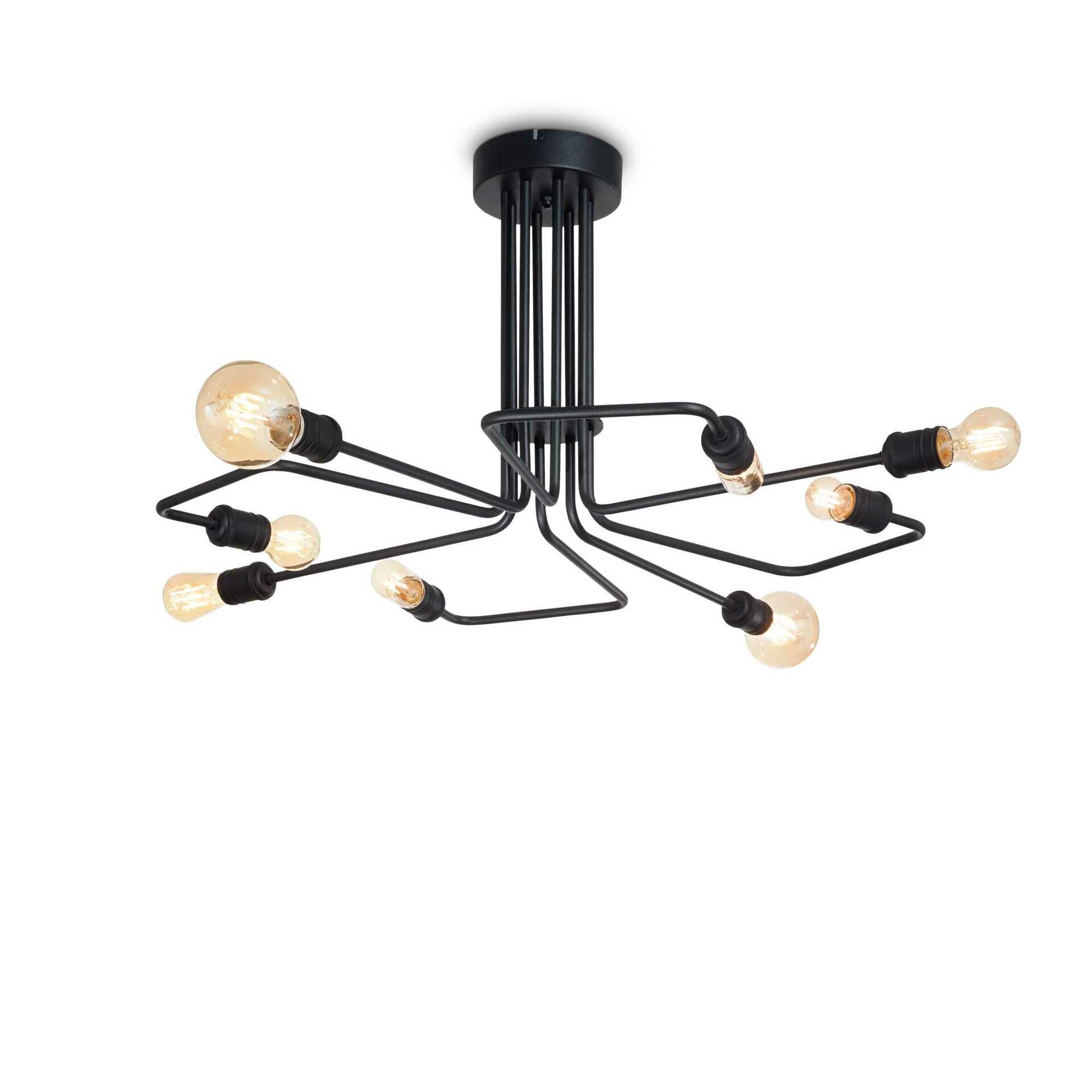 Stropní přisazené svítidlo Ideal Lux Triumph PL8 Nero 242378 E27 8x60W IP20 92cm černé