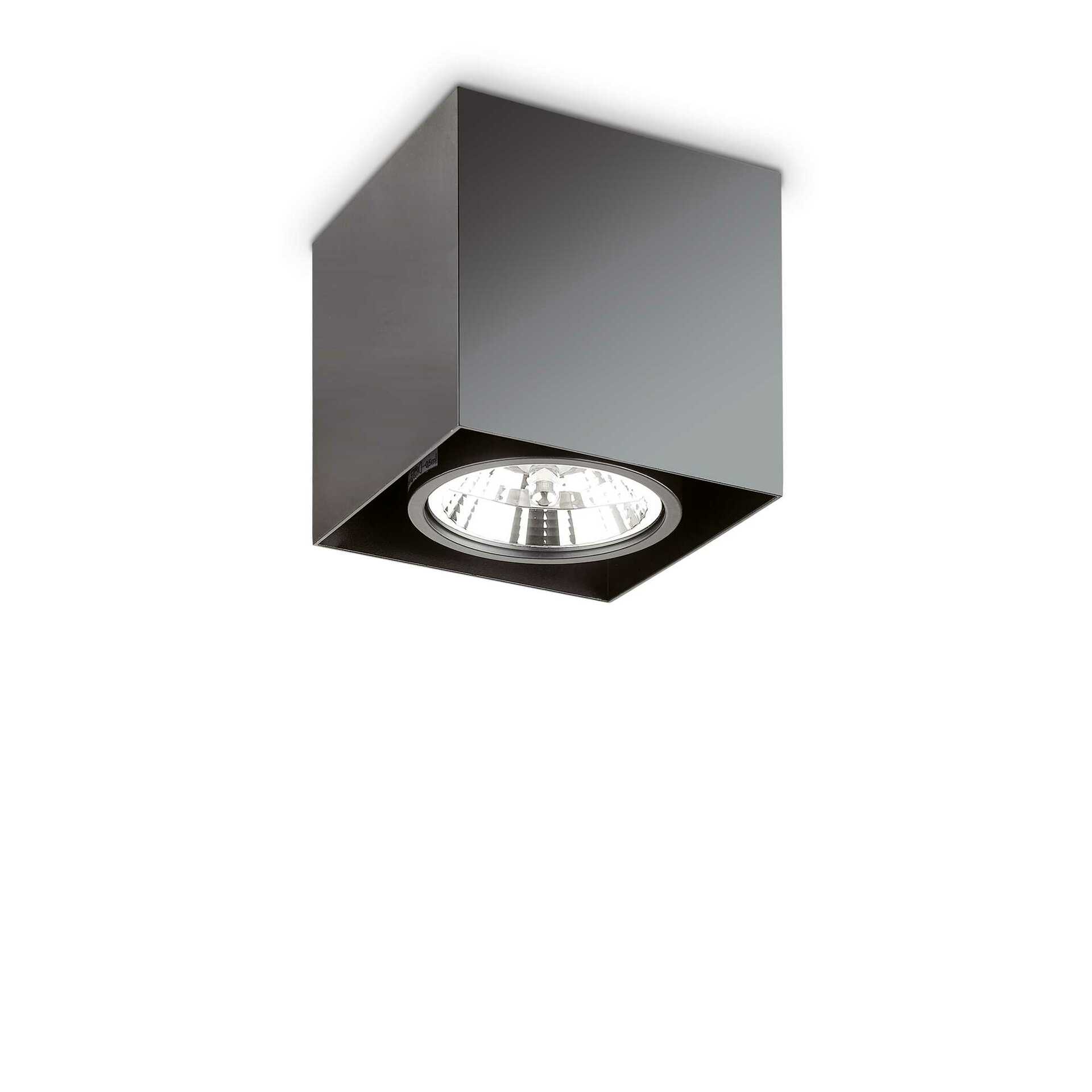 Stropní bodové svítidlo Ideal Lux Mood PL1 D15 Square Nero 243931 GU10 1x50W 15cm hranaté černé