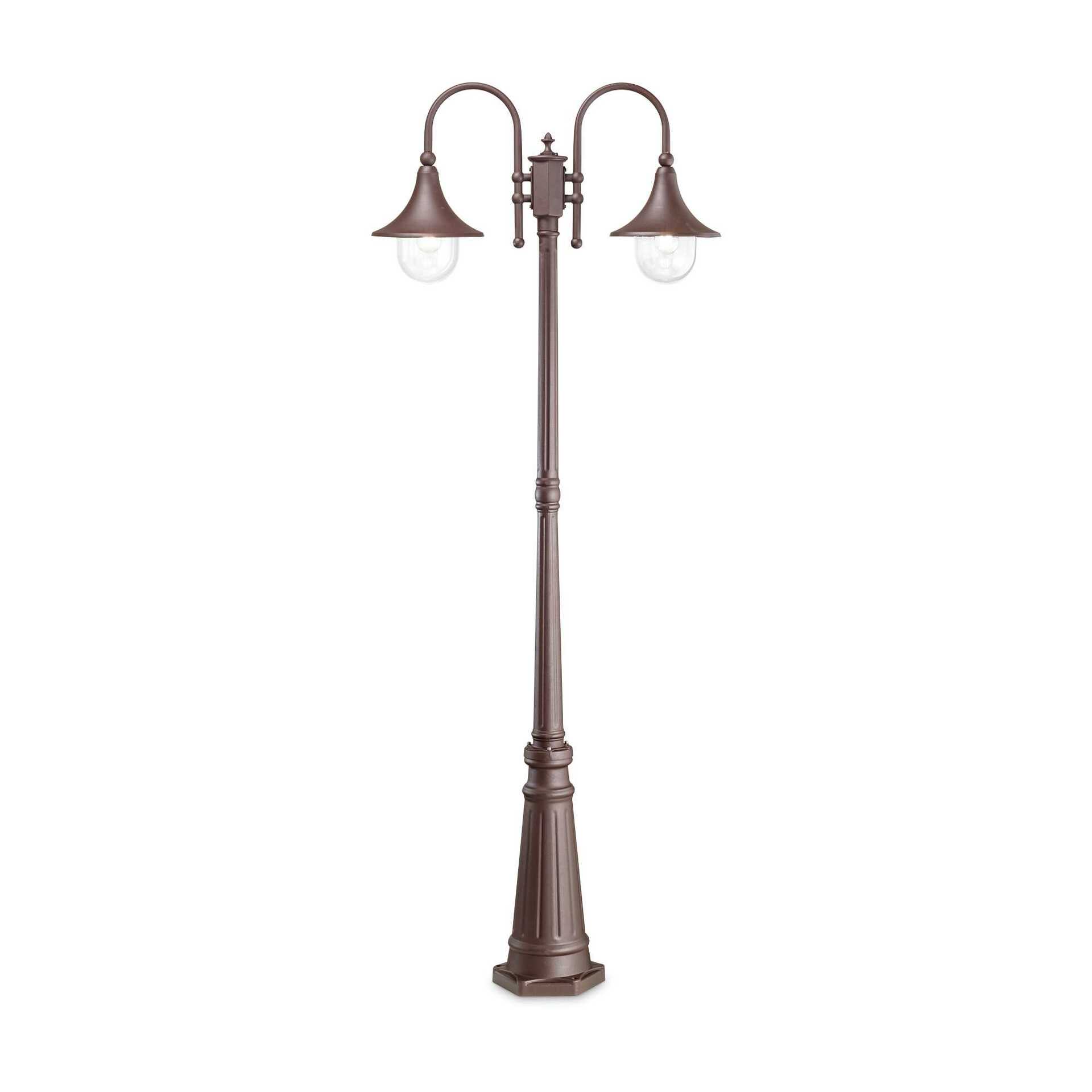 Venkovní sloupkové svítidlo Ideal Lux Cima PT2 Coffee 246840 E27 2x60W IP43 hnědé