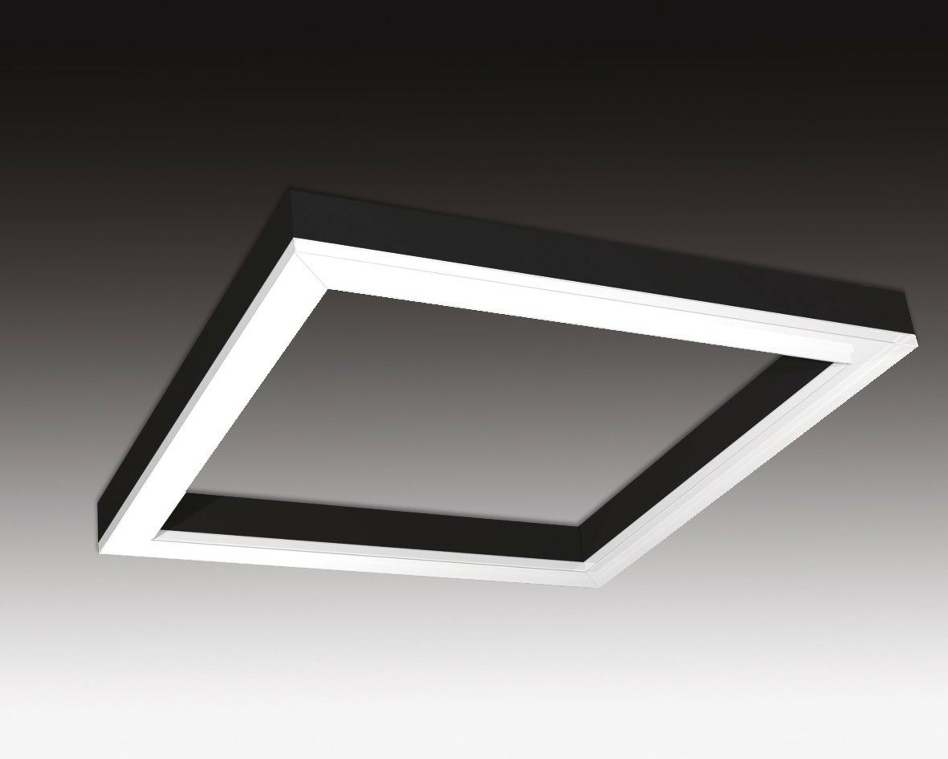 SEC Stropní nebo závěsné LED svítidlo WEGA-FRAME2-CB-DIM-DALI, 50 W, černá, 886 x 886 x 65 mm, 3000 K, 6720 lm 321-B-107-01-02-SP