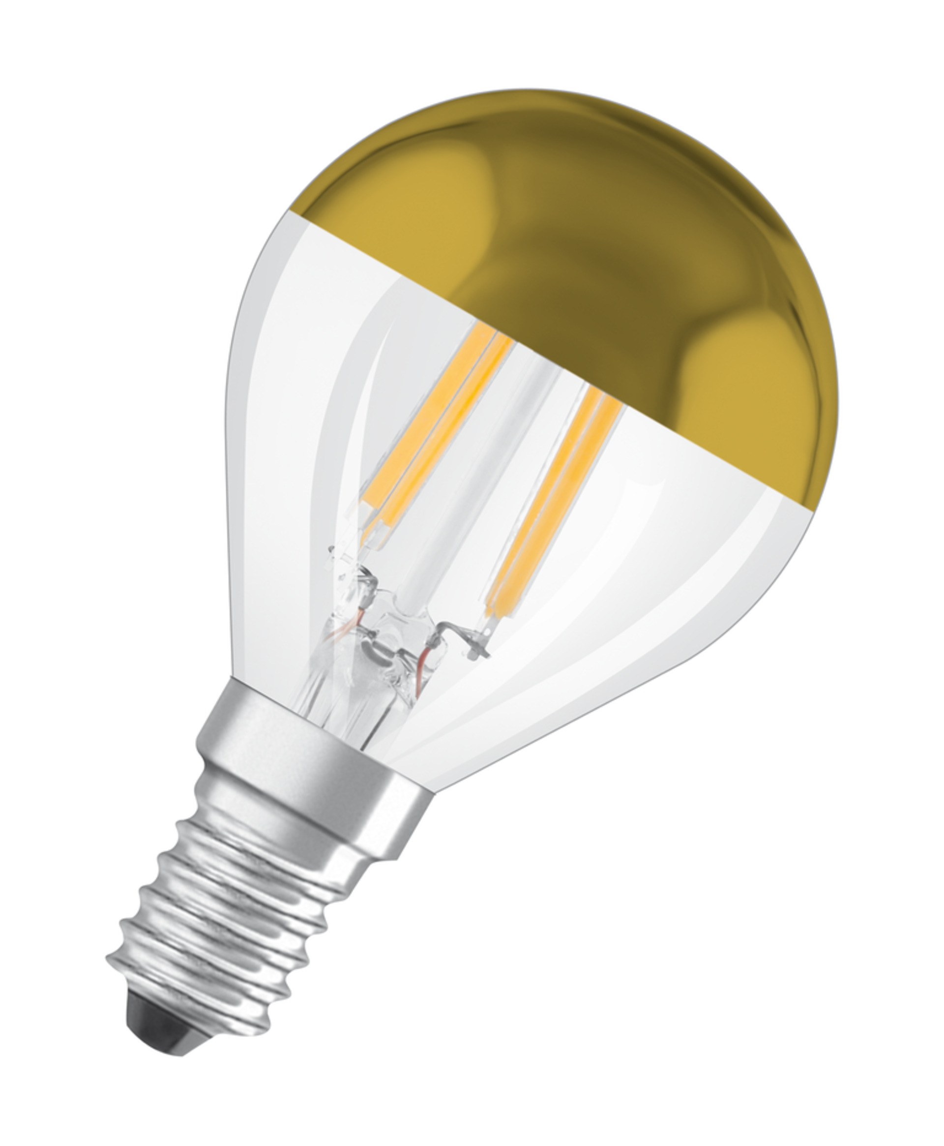 Levně LEDVANCE OSRAM LED STAR CL P FIL Mirror Gold 37 non-dim 4W/827 E14