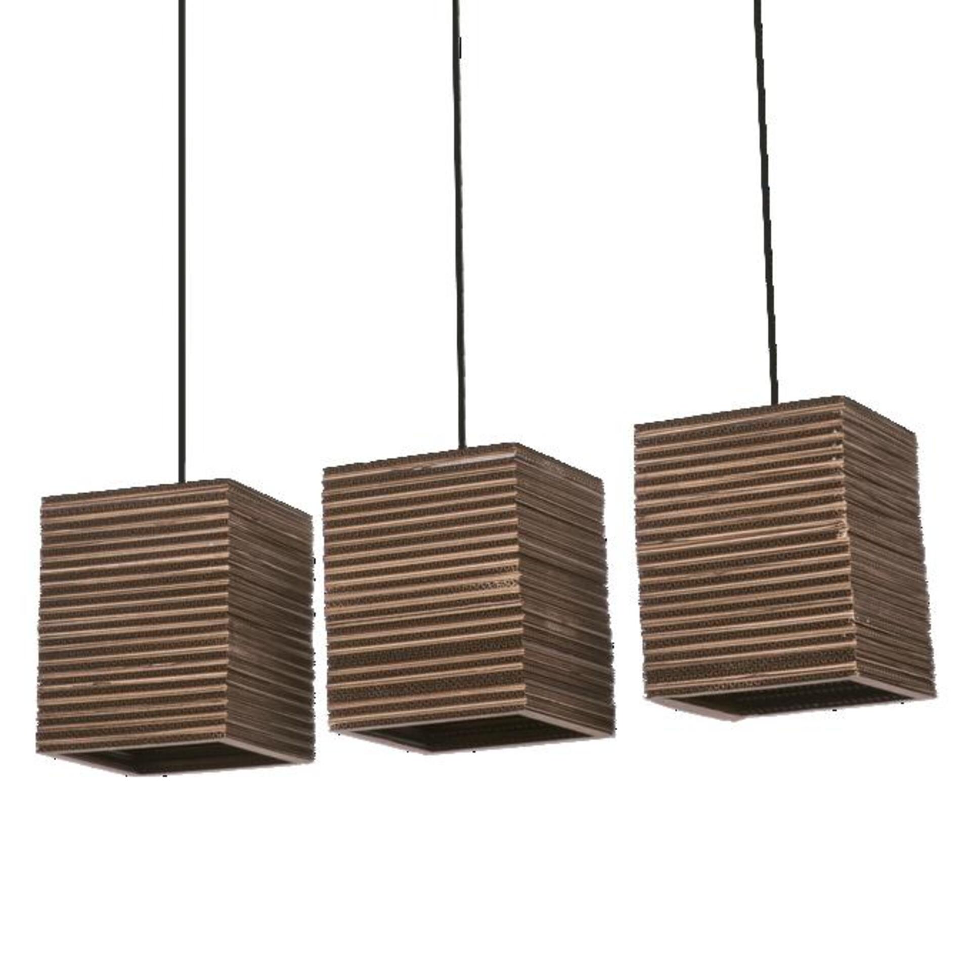 Levně LEDVANCE závěsné svítidlo Cardboard Square 3xE27 hnědé 4058075837386