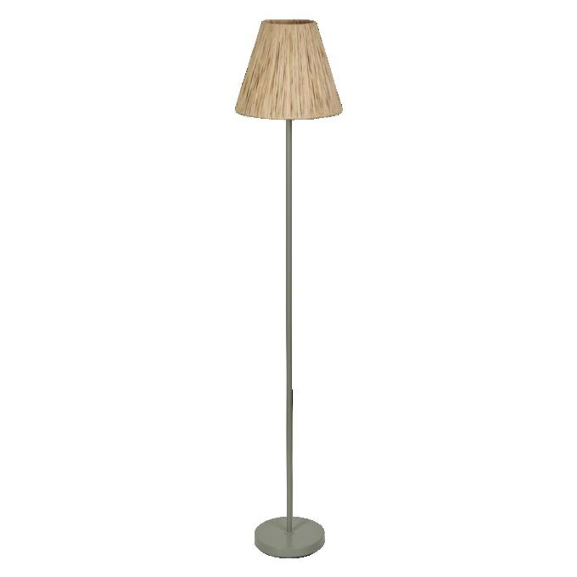 Levně LEDVANCE stojací lampa Raffia E27 zelená 4058075838239