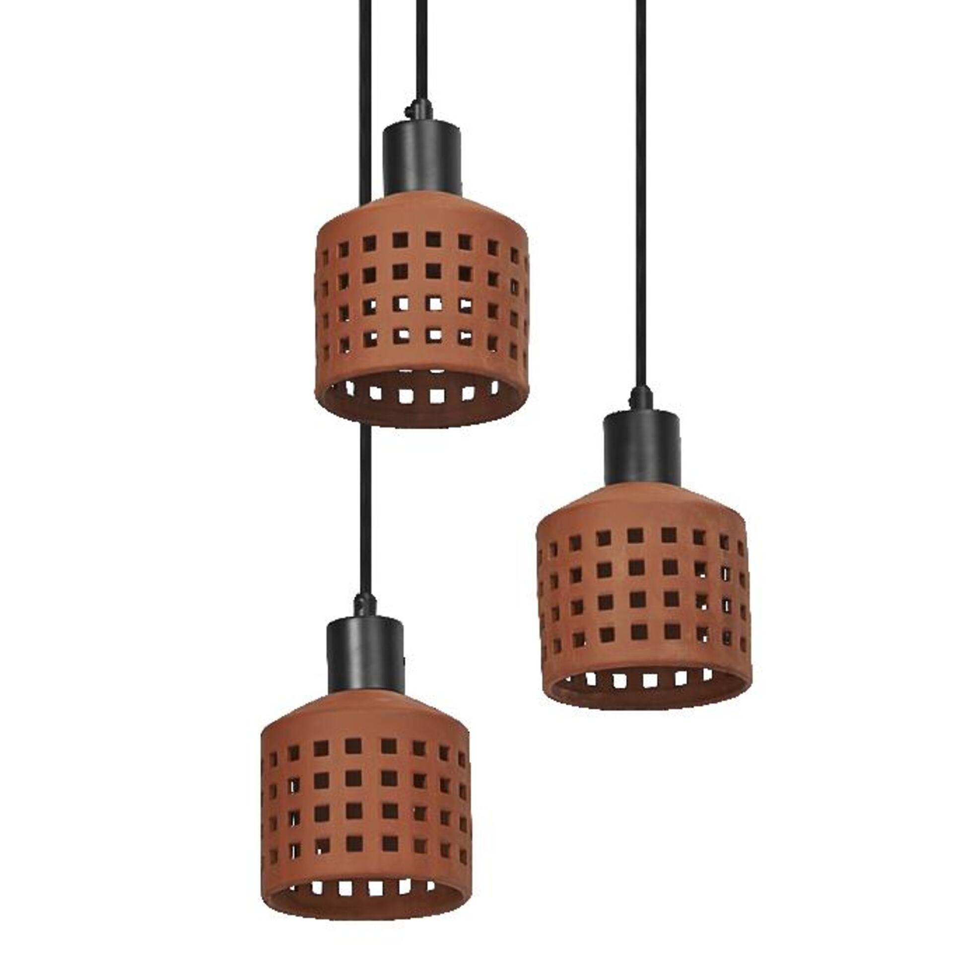Levně LEDVANCE závěsné svítidlo Clay Windows 3xE27 hnědé 4058075840980