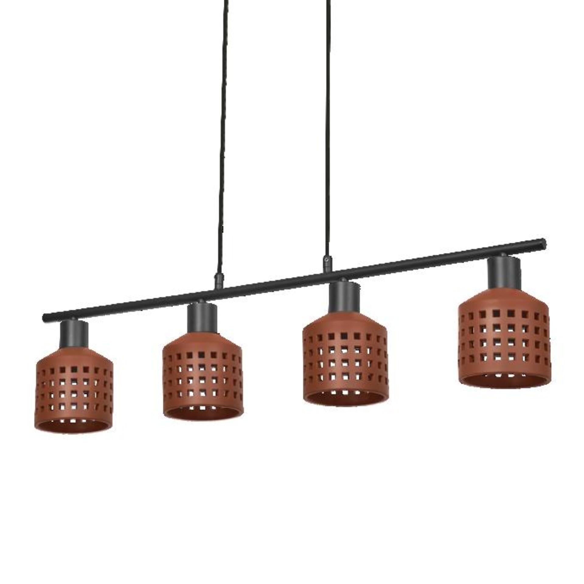 Levně LEDVANCE závěsné svítidlo Clay Windows lineární 4xE27 hnědé 4058075841000