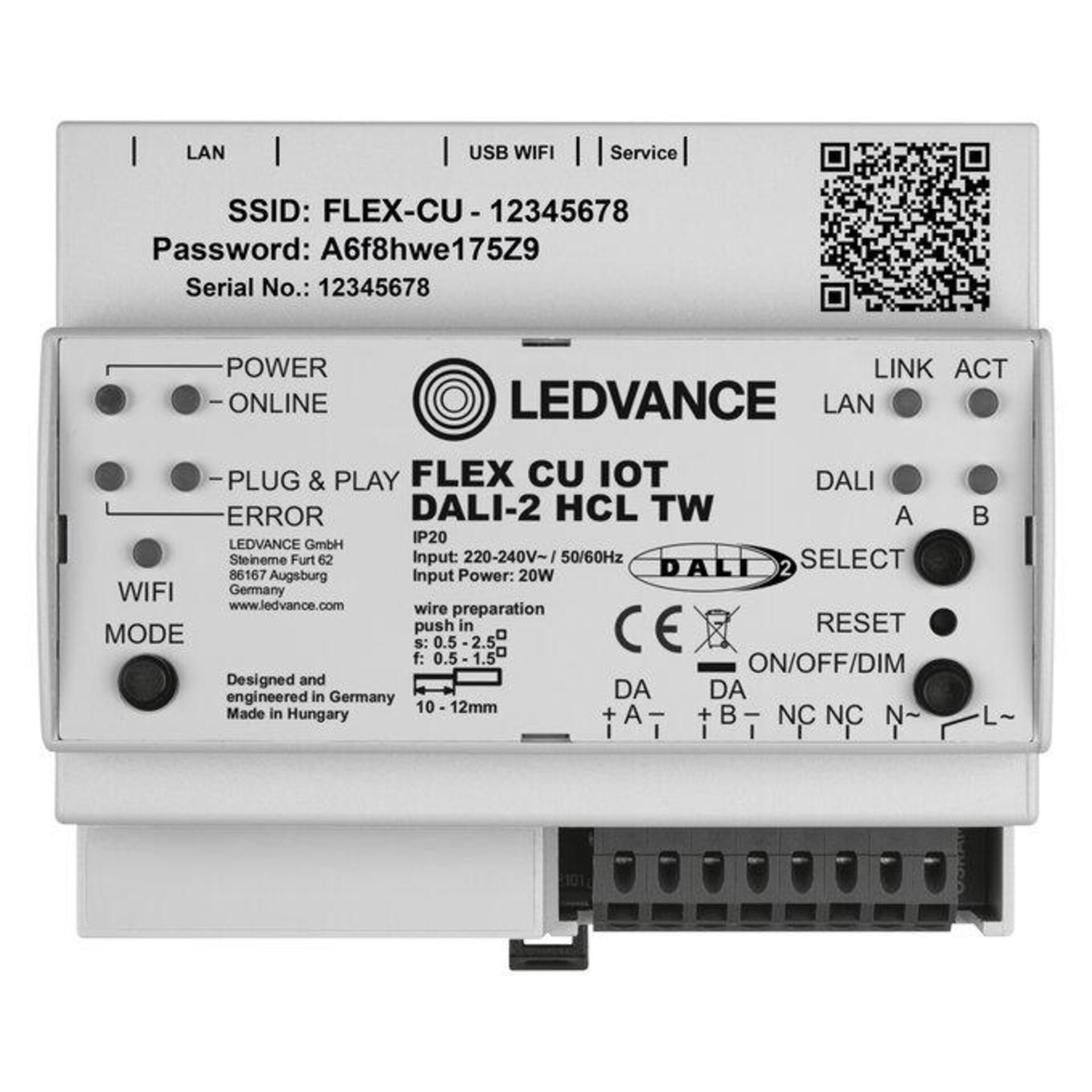 Levně LEDVANCE řídicí jednotka FLEX CU IoT DALI-2 HCL TW 20 W 220-240 V