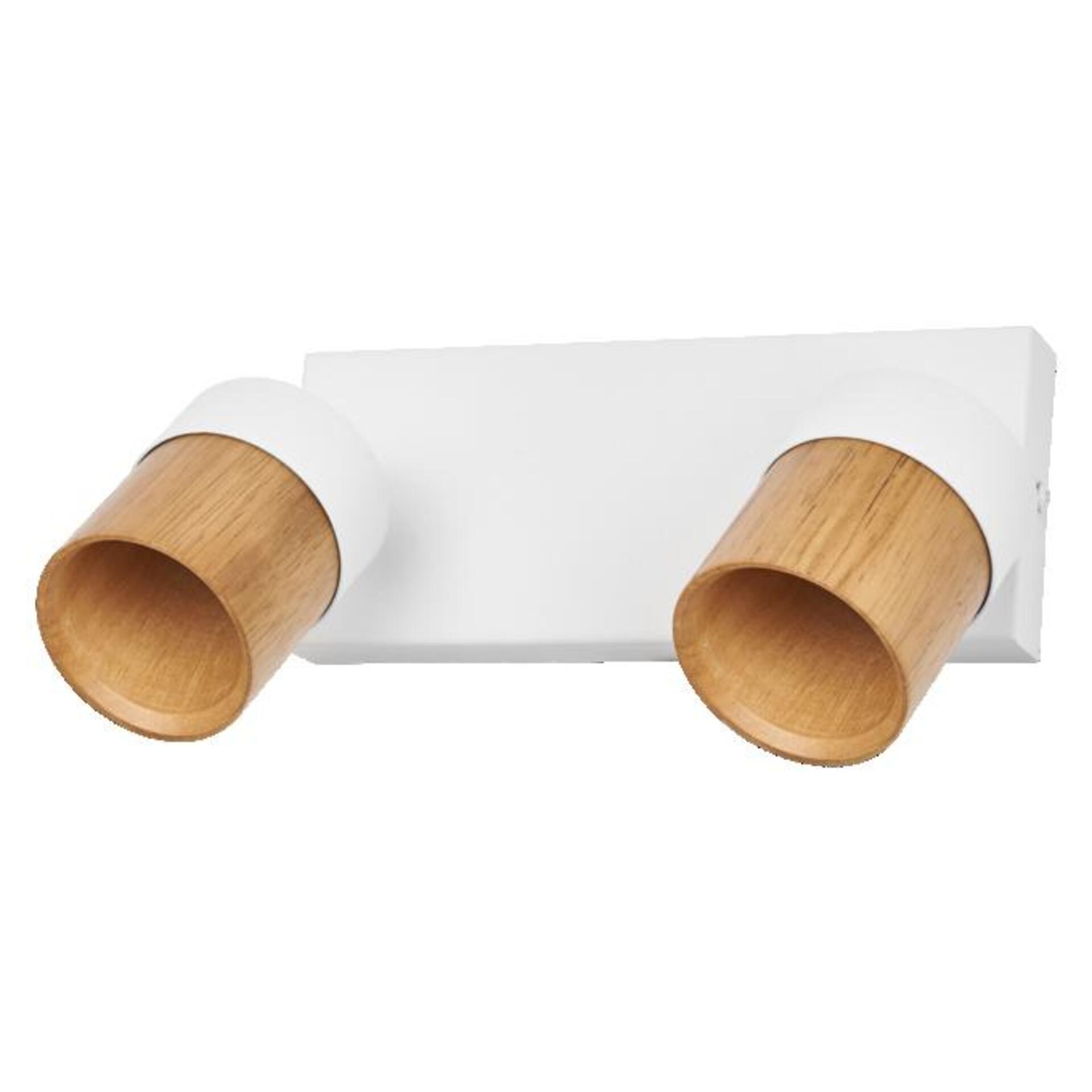 Levně LEDVANCE svítidlo Half Wood Line 2xGU10 220-240 V bílé/dřevo nastavitelné