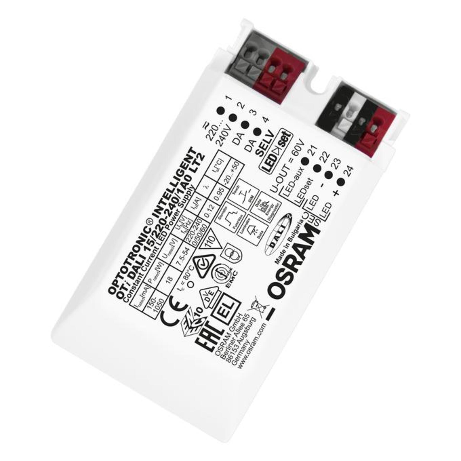 Levně LEDVANCE LED napáječ OTi DALI 18 W 220-240 V výstup 7,5-54 V DC stmívatelný