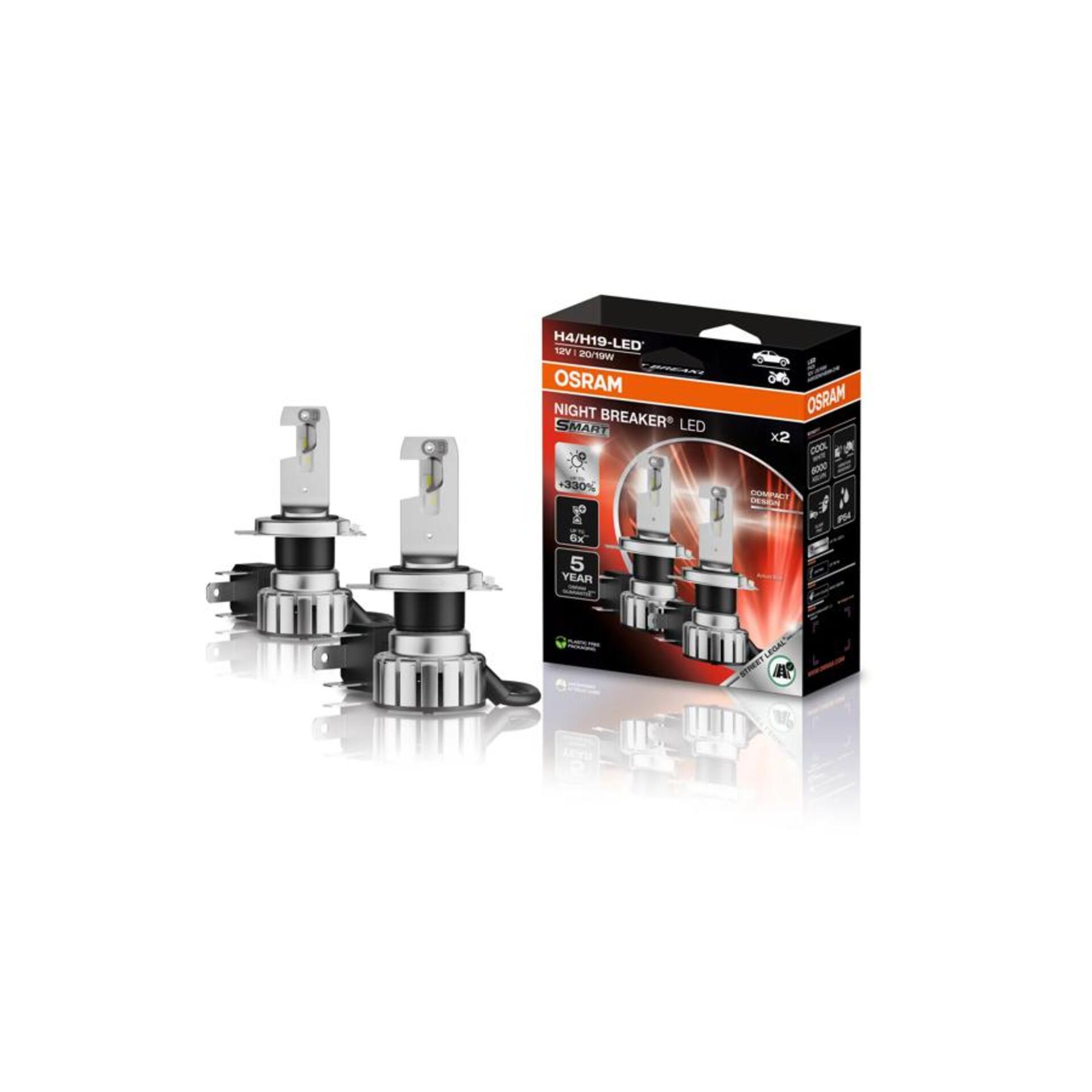 Levně OSRAM H4/H19 NIGHT BREAKER LED SMART +330% homologace 2ks 64193DWNBSM-2HB