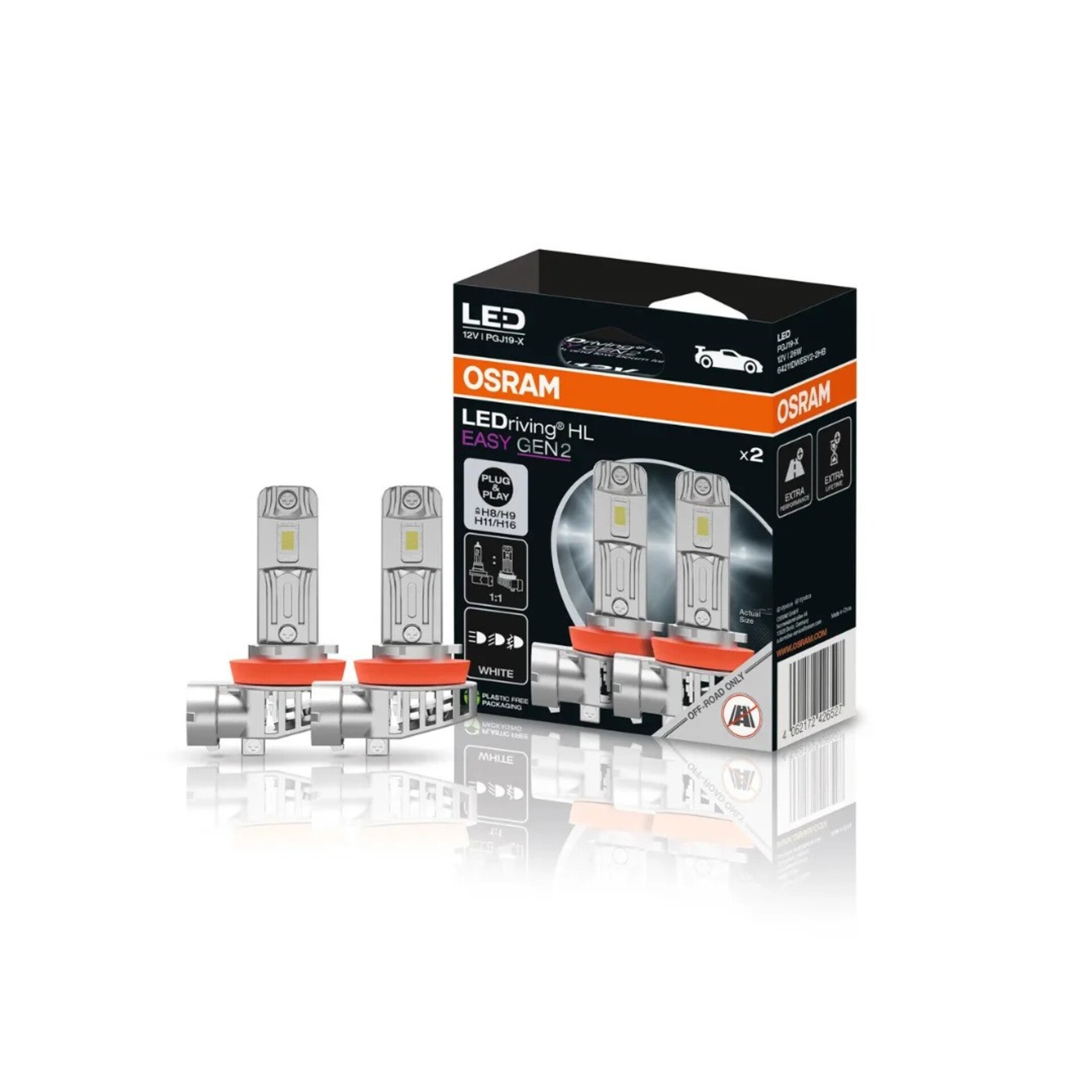 Levně OSRAM LEDriving HL EASY Gen2 H8/H9/H11/H16 12V 8,2W 6000K NO ECE 2ks 64211DWESY2-2HB