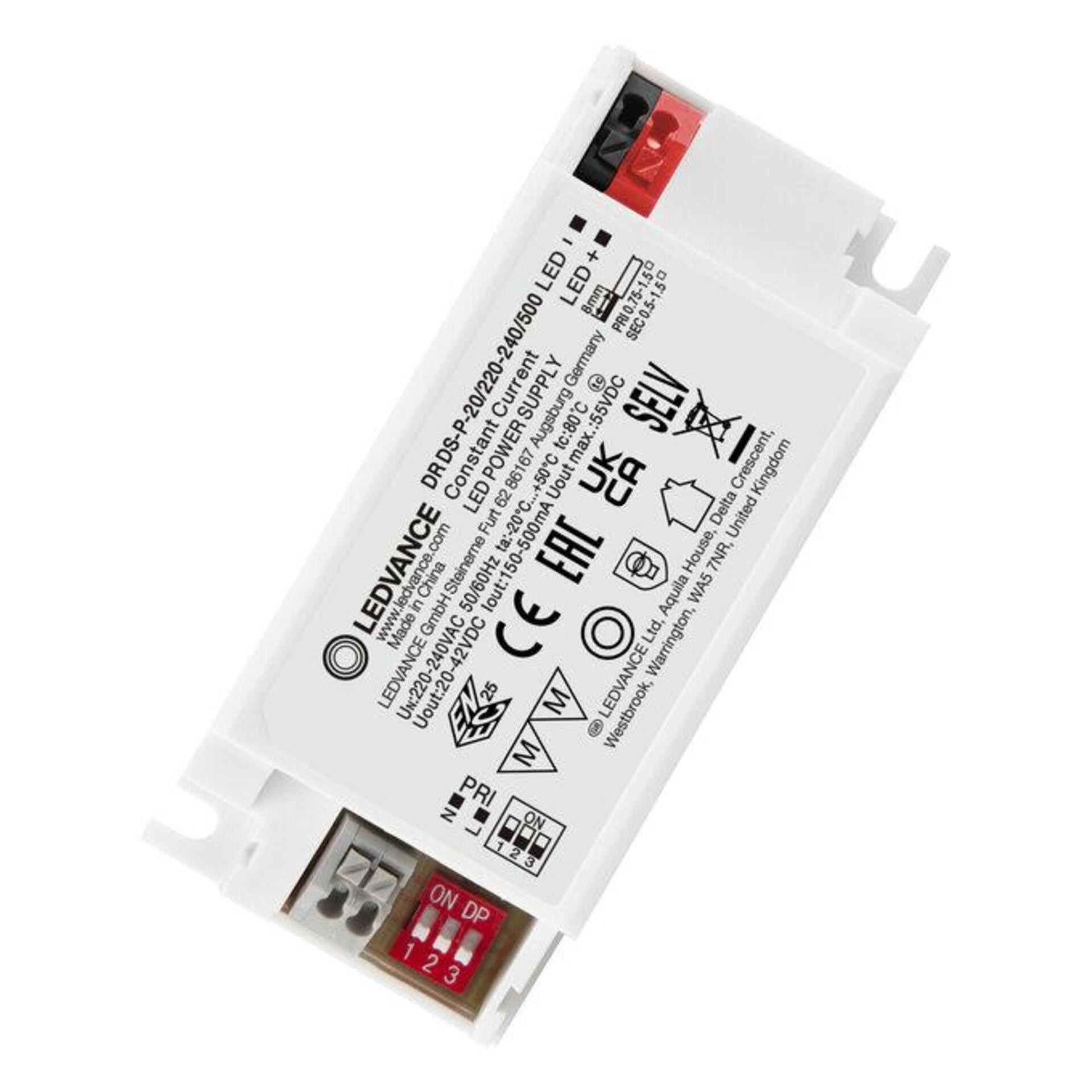 Levně LEDVANCE LED napáječ DR DS-P 20 W 220-240 V výstup 20-42 V DC 150-500 mA