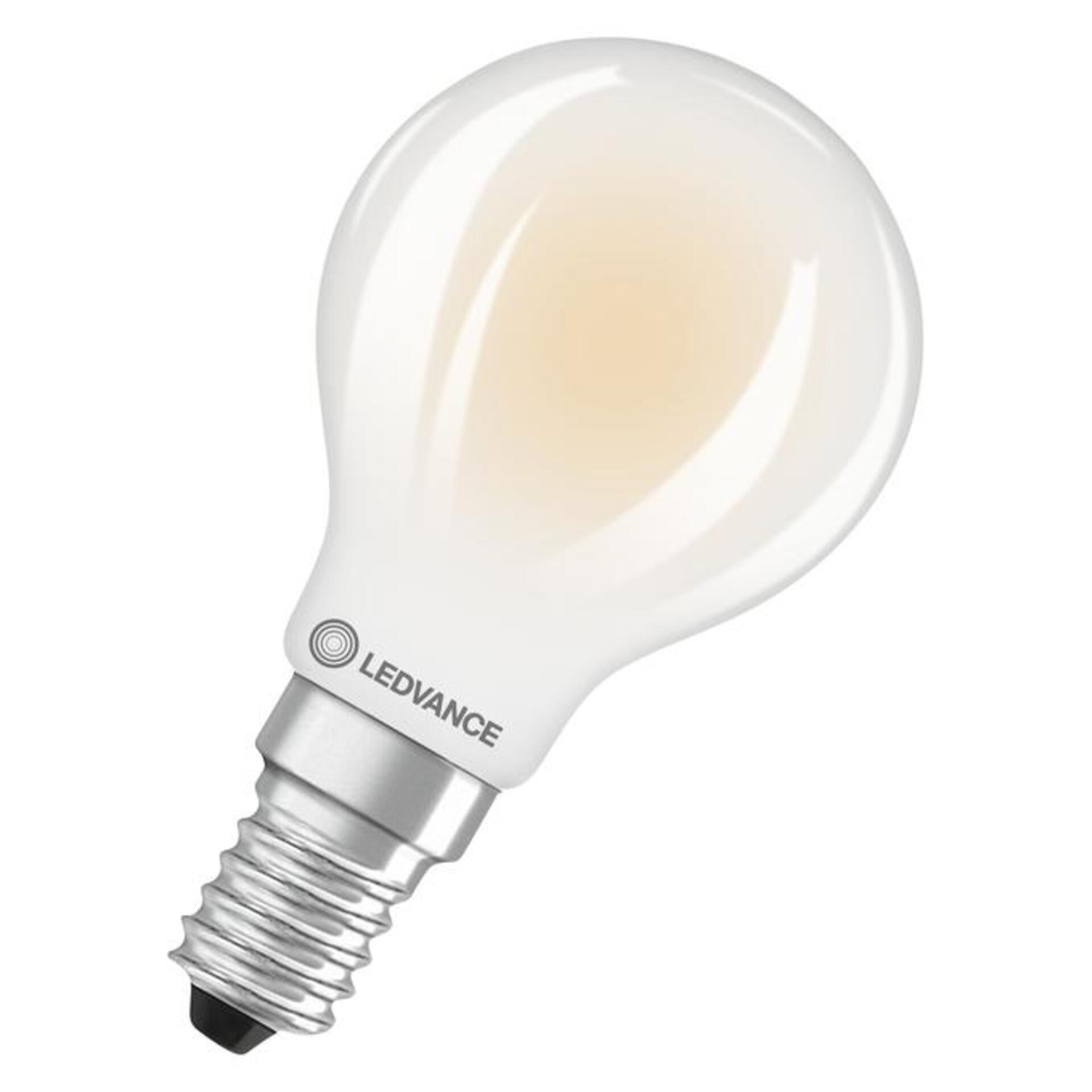 Levně LEDVANCE LED Classic P 40 Filament třída A S 2.2W 827 matná E14 4099854478291