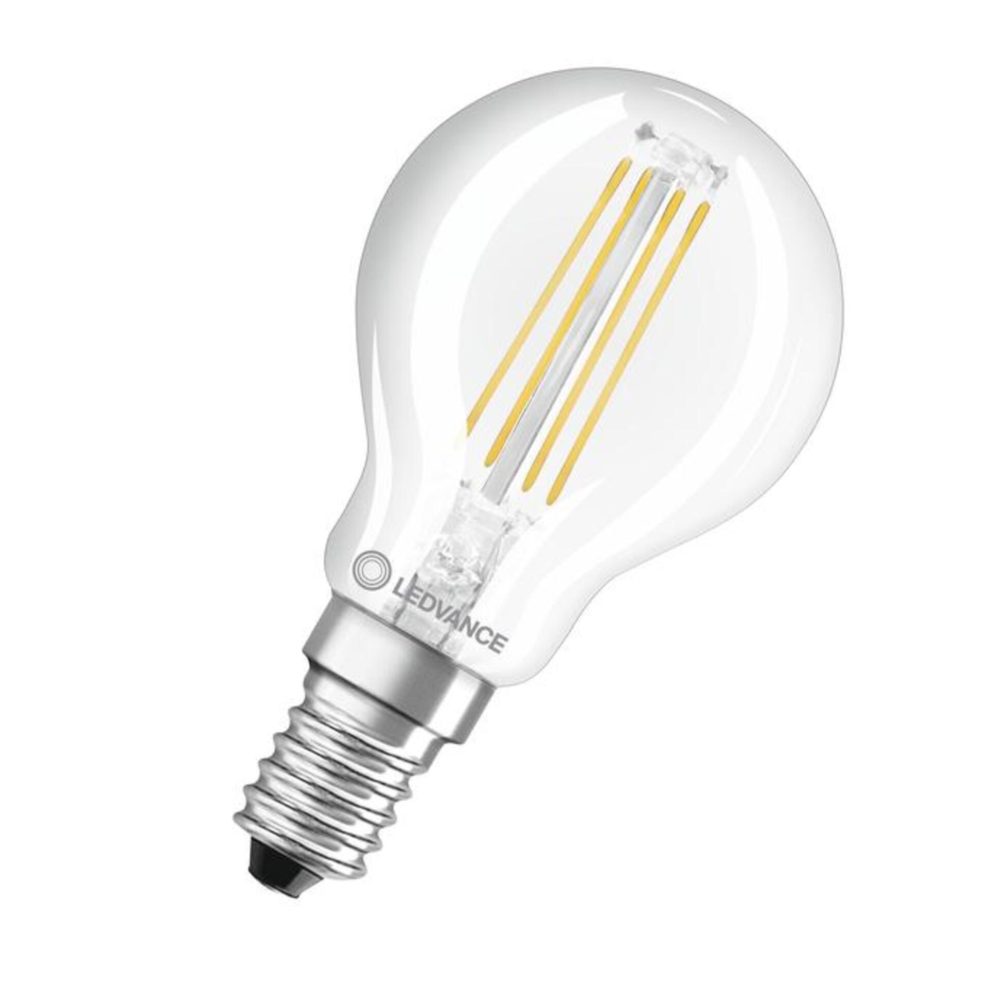 Levně LEDVANCE LED Classic P 40 Filament V 4W 827 čirá E14 4099854497810