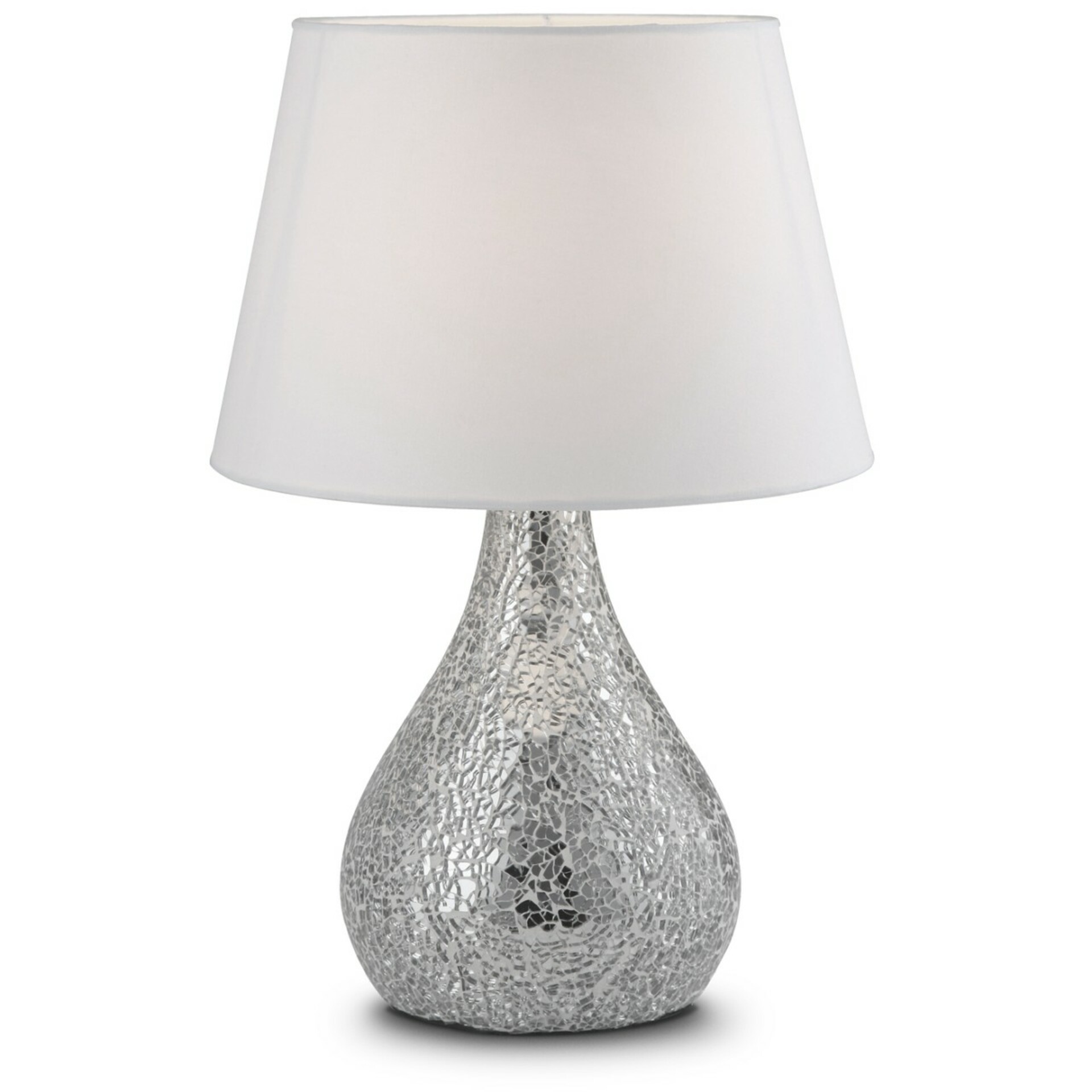 Levně Sessak Designová stolní lampa Eva - pr. 250 x 370 mm, 40 W, bílá, zrcadlová SE EVAPV