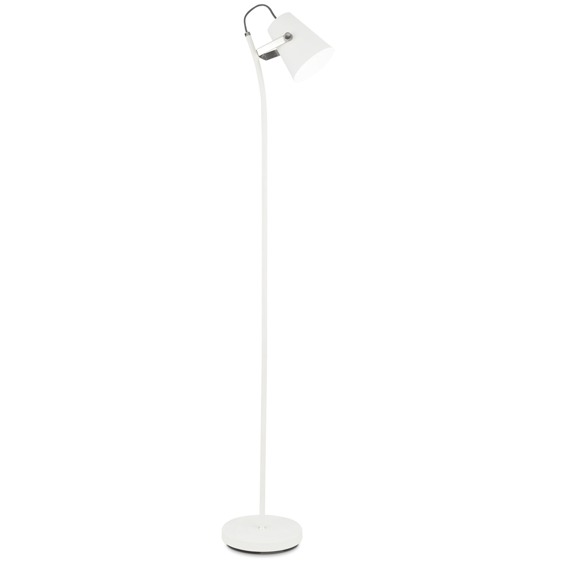 Sessak Moderní stojací lampa Odette - pr. 140 x 1500 x 230 mm, 28 W, matná bílá, chrom SE ODELV