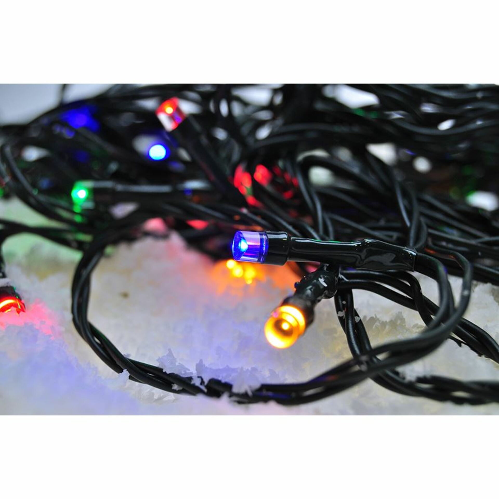 Levně Solight LED venkovní vánoční řetěz, 50 LED, 5m, přívod 3m, 8 funkcí, časovač, IP44, vícebarevný 1V110-M-1