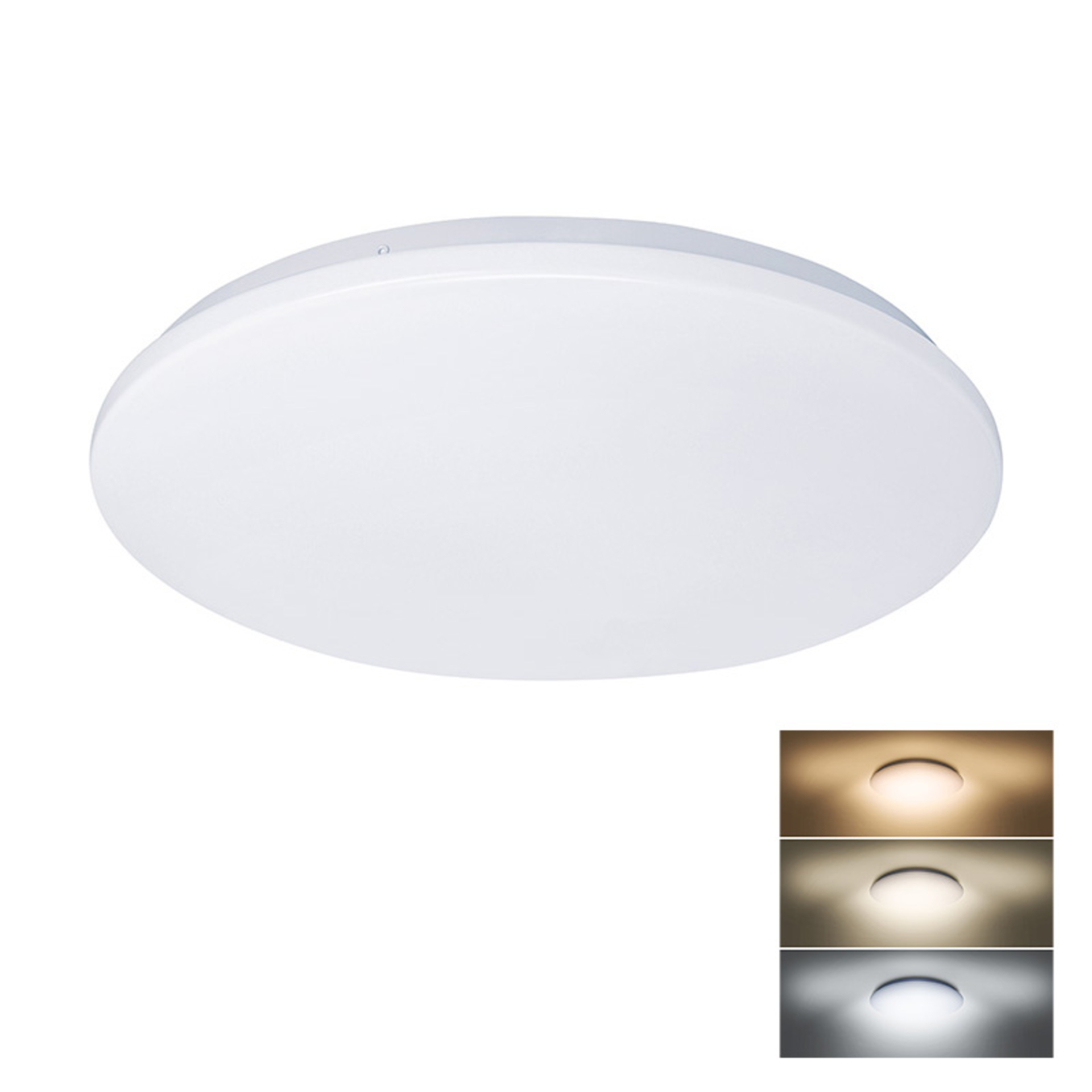 Solight LED stropní světlo Plain, 3CCT, 24W, 1920lm, 3000K, 4000K, 6000K, kulaté, 38cm WO788