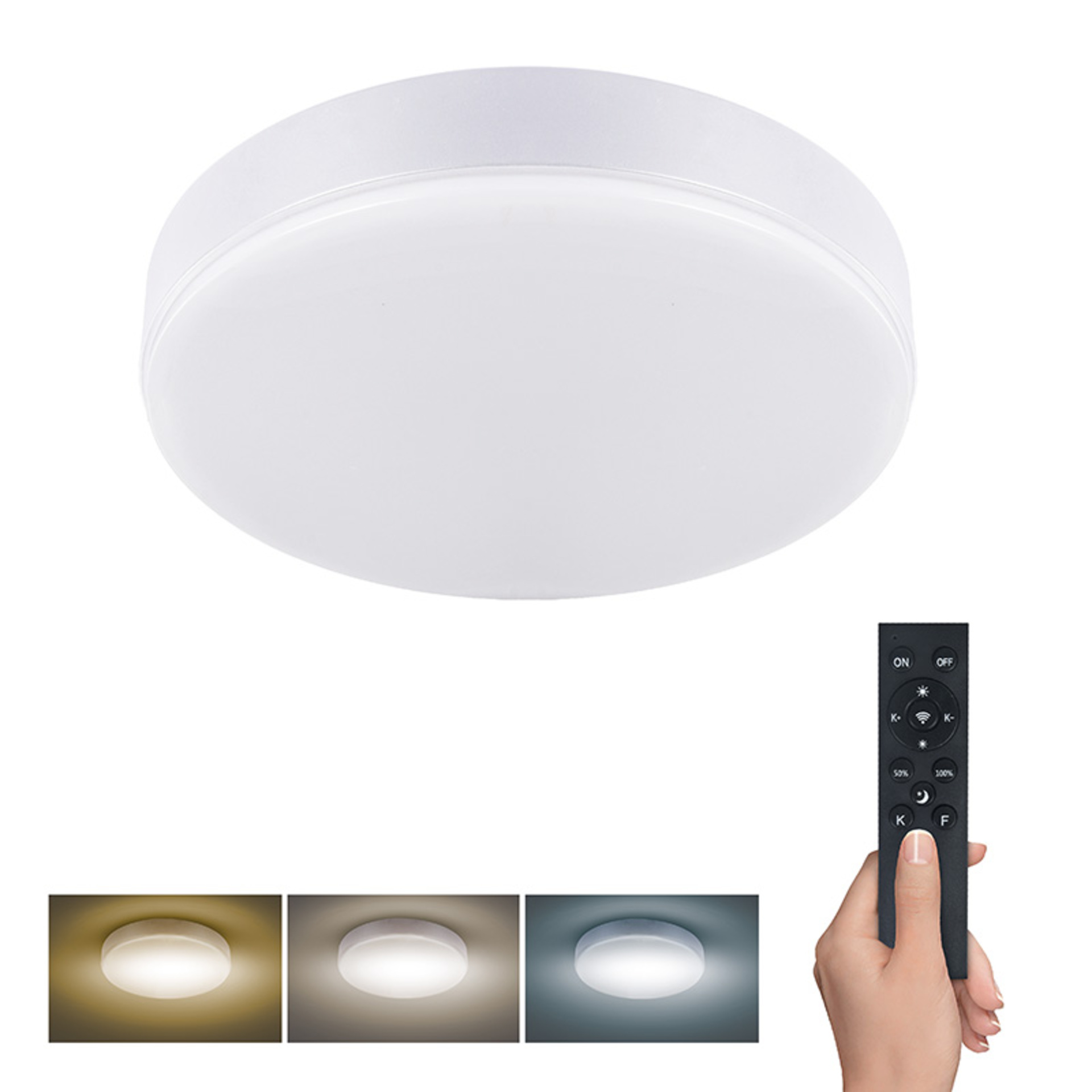 Solight LED osvětlení s dálkový ovladačem, 36W, 2160lm, 30cm, změna chromatičnosti, stmívatelné, bílá WO798