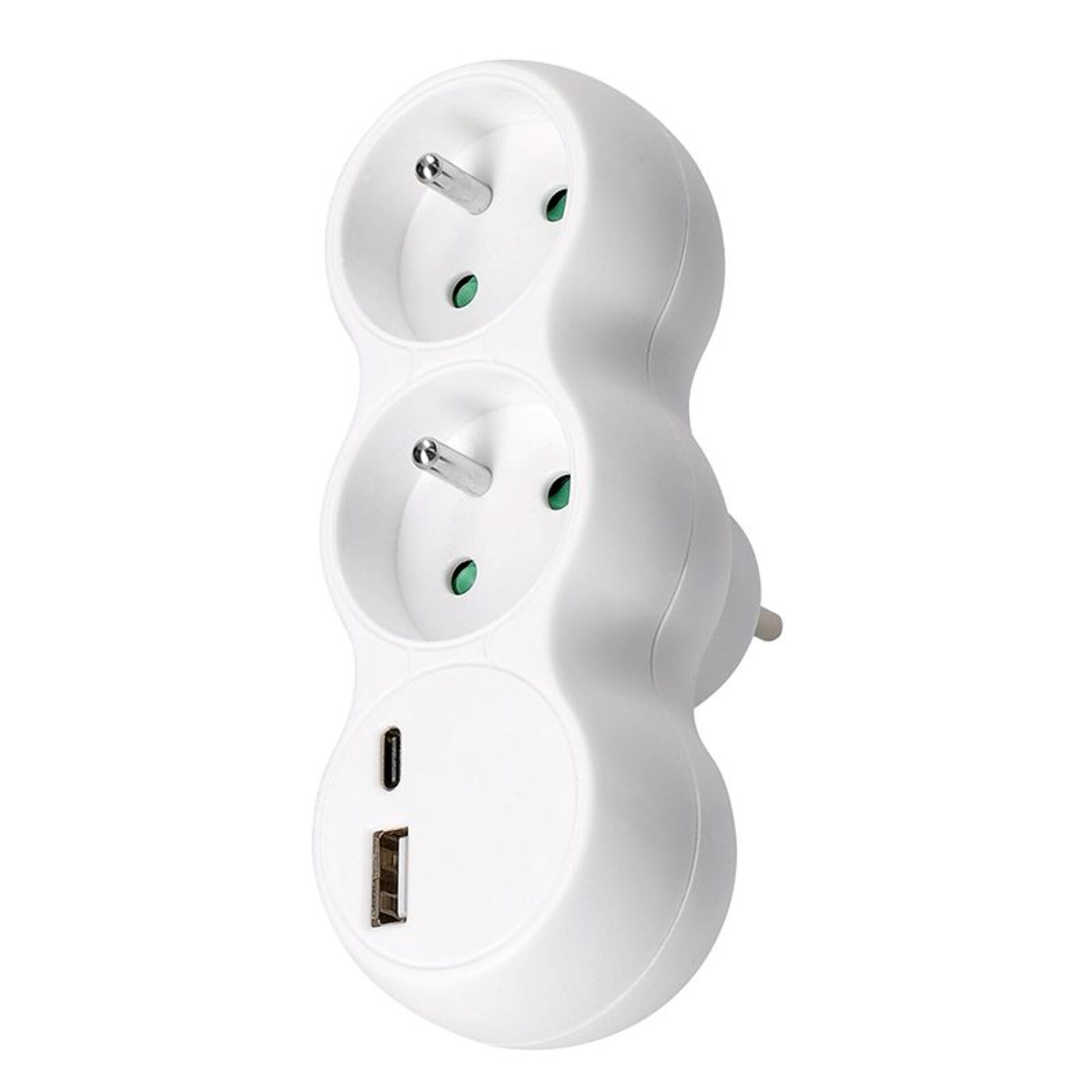 Levně Solight rozbočka s USB A+C rychlonabíječkou 20W PD, 2 x 10A, bílá P100-PD20