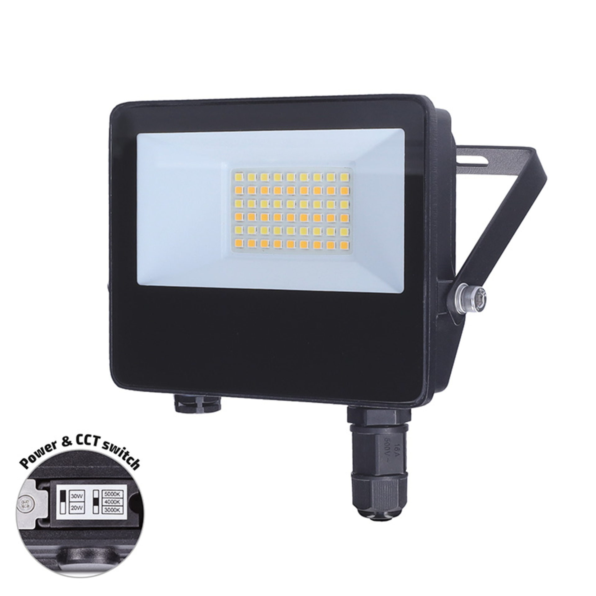 Levně Solight LED reflektor TOP, 20W, max. 2600lm, 3CCT, volitený výkon 100/50%, IP65, rychlokonektor WM-20W-T