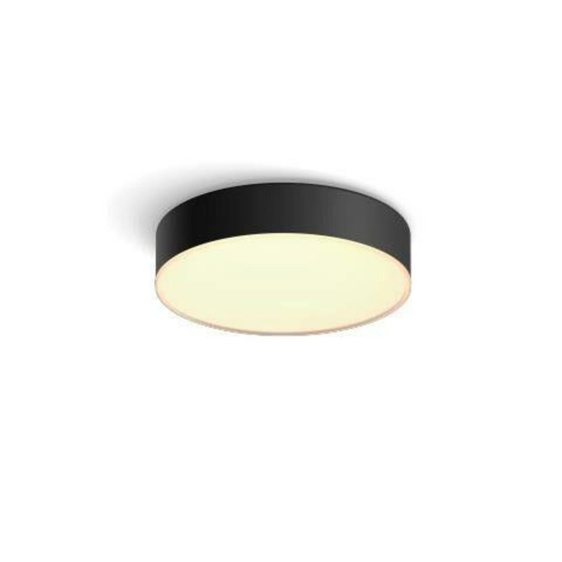 Levně PHILIPS HUE Hue Bluetooth LED White Ambiance Stropní svítidlo Philips Enrave S 41158/30/P6 9,6W 1220lm 2200-6500K IP20 26,1cm černé, stmívatelné s dálkovým ovladačem