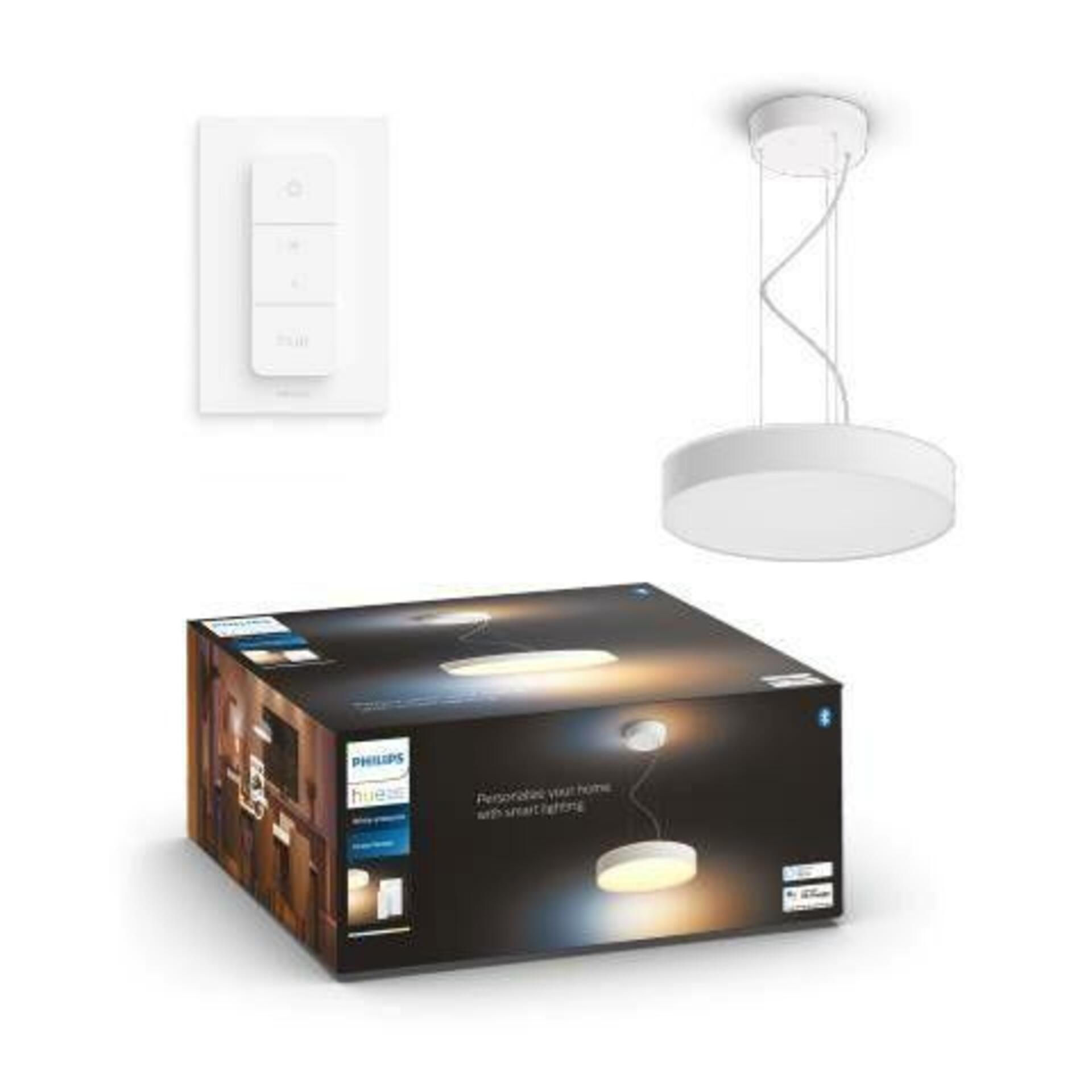 PHILIPS HUE Hue Bluetooth LED White Ambiance Závěsné svítidlo Philips Enrave 41162/31/P6 33,5W 4300lm 2200-6500K IP20 bílé. stmívatelné s dálkovým ovladačem