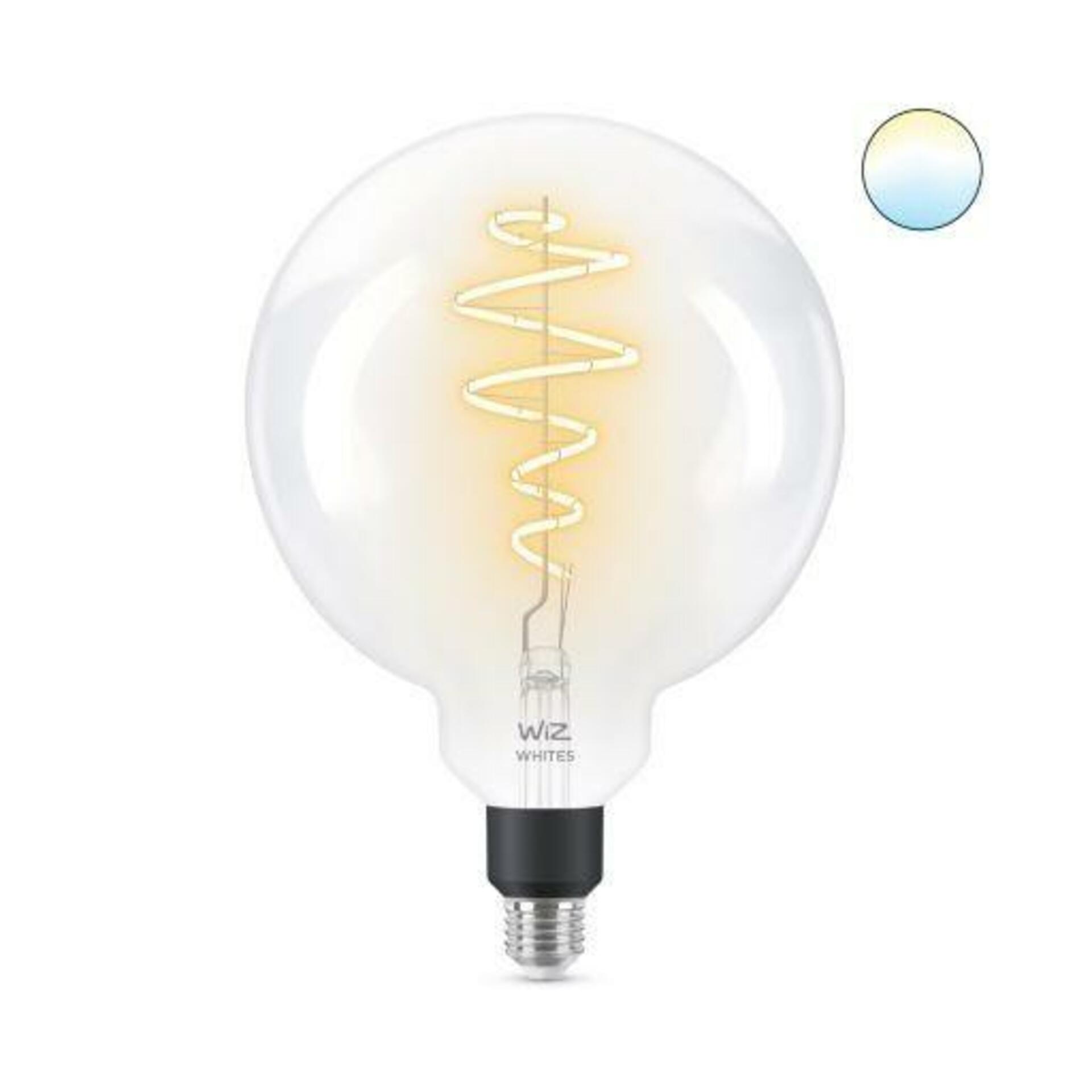 Levně LED Žárovka WiZ Tunable White Filament 8718699786731 E27 G200 6,5-40W 470lm 2700-6500K, stmívatelná