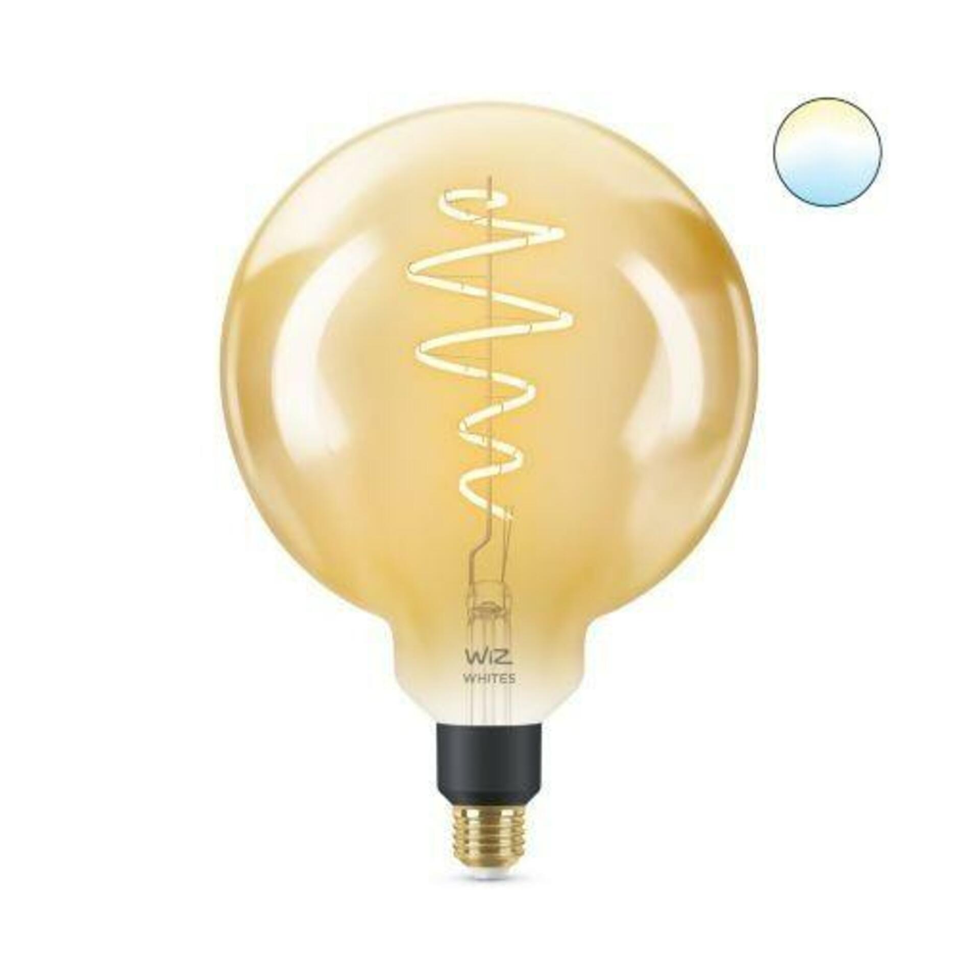 Levně LED Žárovka WiZ Tunable White Filament Amber 8718699786830 E27 G200 6,5-25W 390lm 2000-5000K, stmívatelná