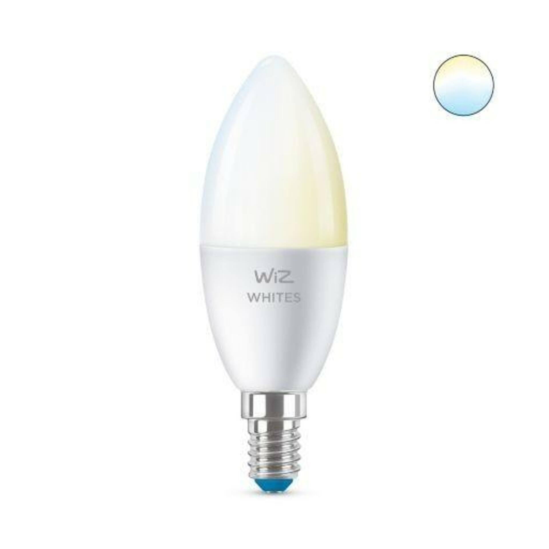 Levně LED Žárovka WiZ Tunable White 8718699787073 E14 C37 4,9-40W 470lm 2700-6500K, stmívatelná