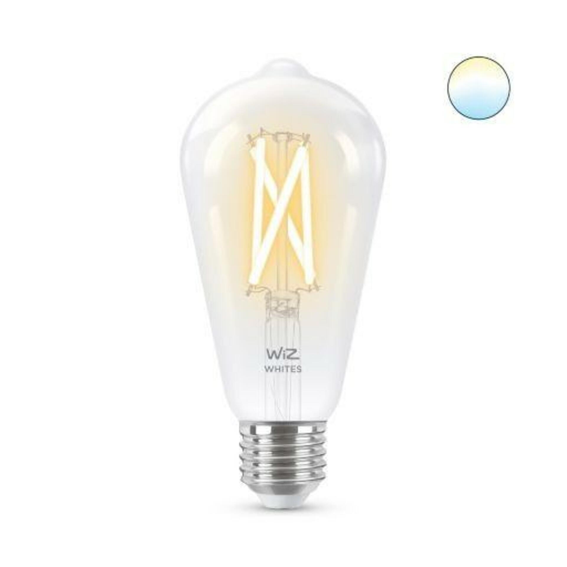Levně LED Žárovka WiZ Tunable White Filament 8718699787172 E27 ST64 6,7-60W 806lm 2700-6500K, stmívatelná