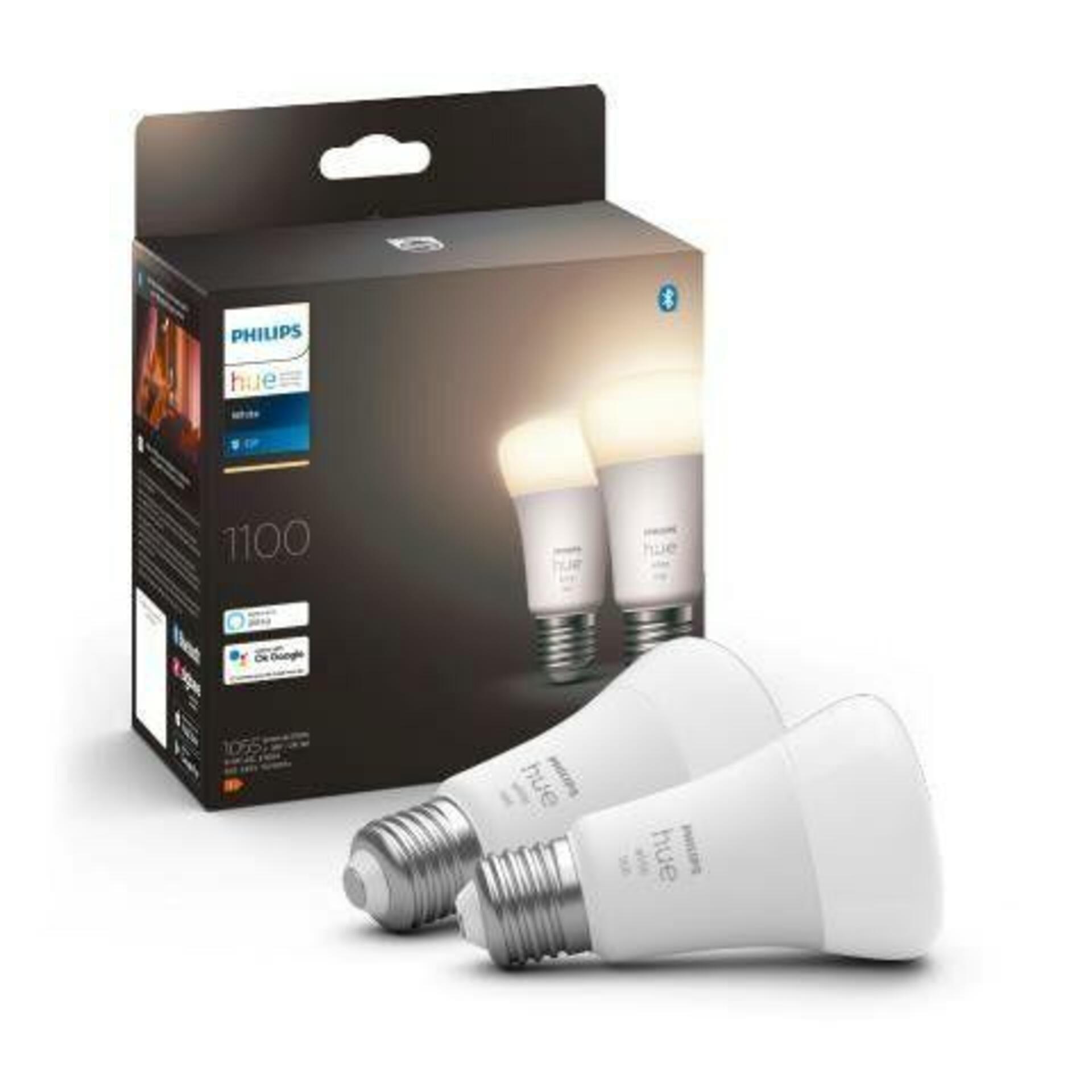 Levně PHILIPS HUE Hue Bluetooth LED White set 2ks žárovek Philips 8719514289192 E27 A60 9,5W 1055lm 2700K stmívatelné