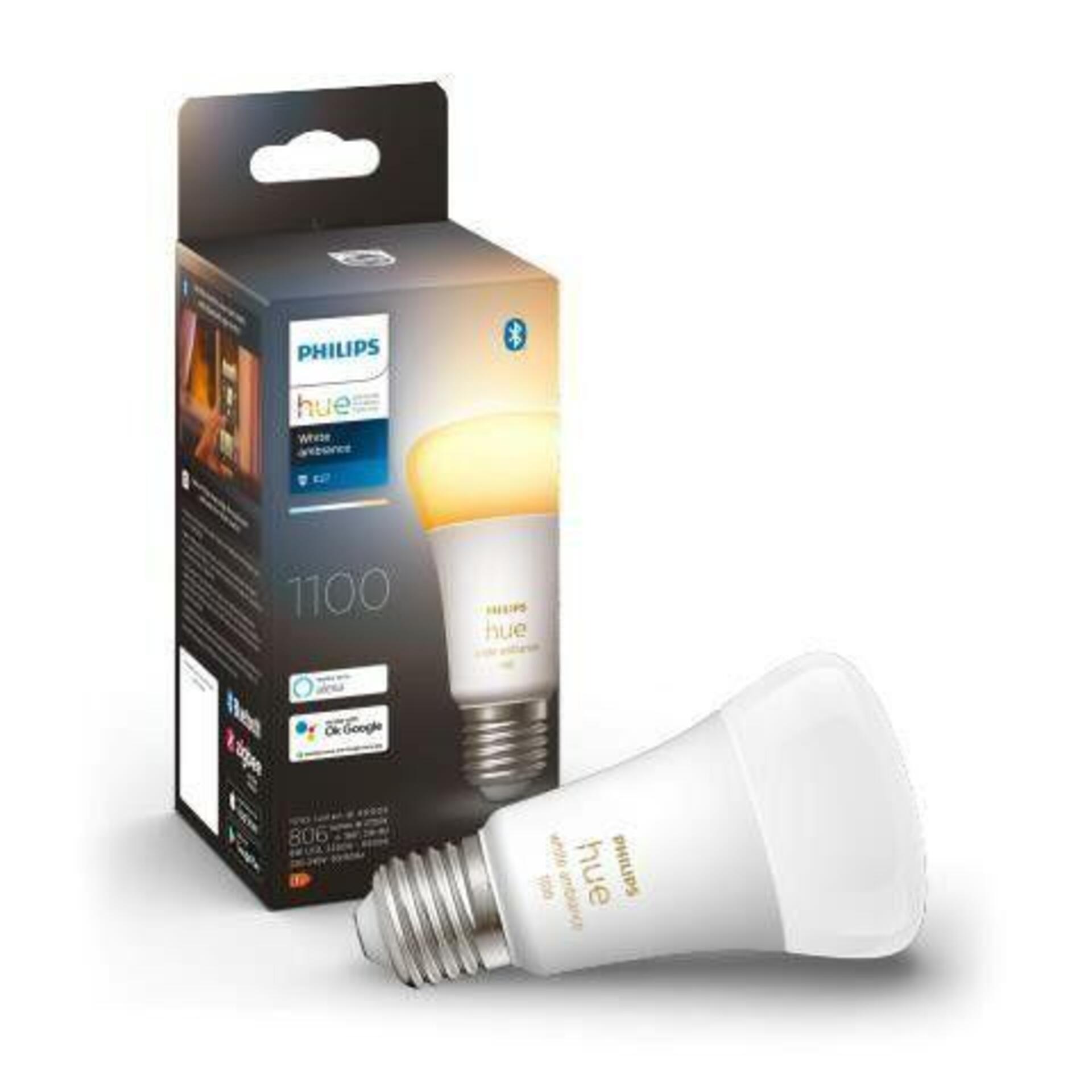 Levně PHILIPS HUE Hue Bluetooth LED White Ambiance žárovka Philips 8719514291119 E27 A60 8W 1100lm 2200-6500K stmívatelná