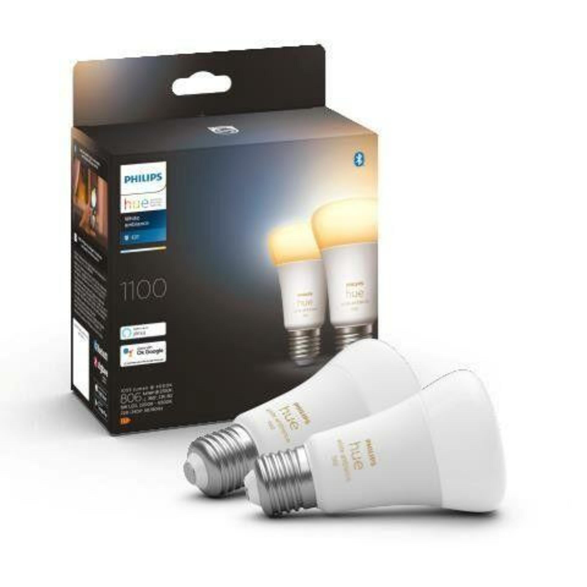 Levně PHILIPS HUE Hue Bluetooth LED White Ambiance set 2ks žárovek Philips 8719514291256 E27 A60 8W 1100lm 2200-6500K stmívatelné