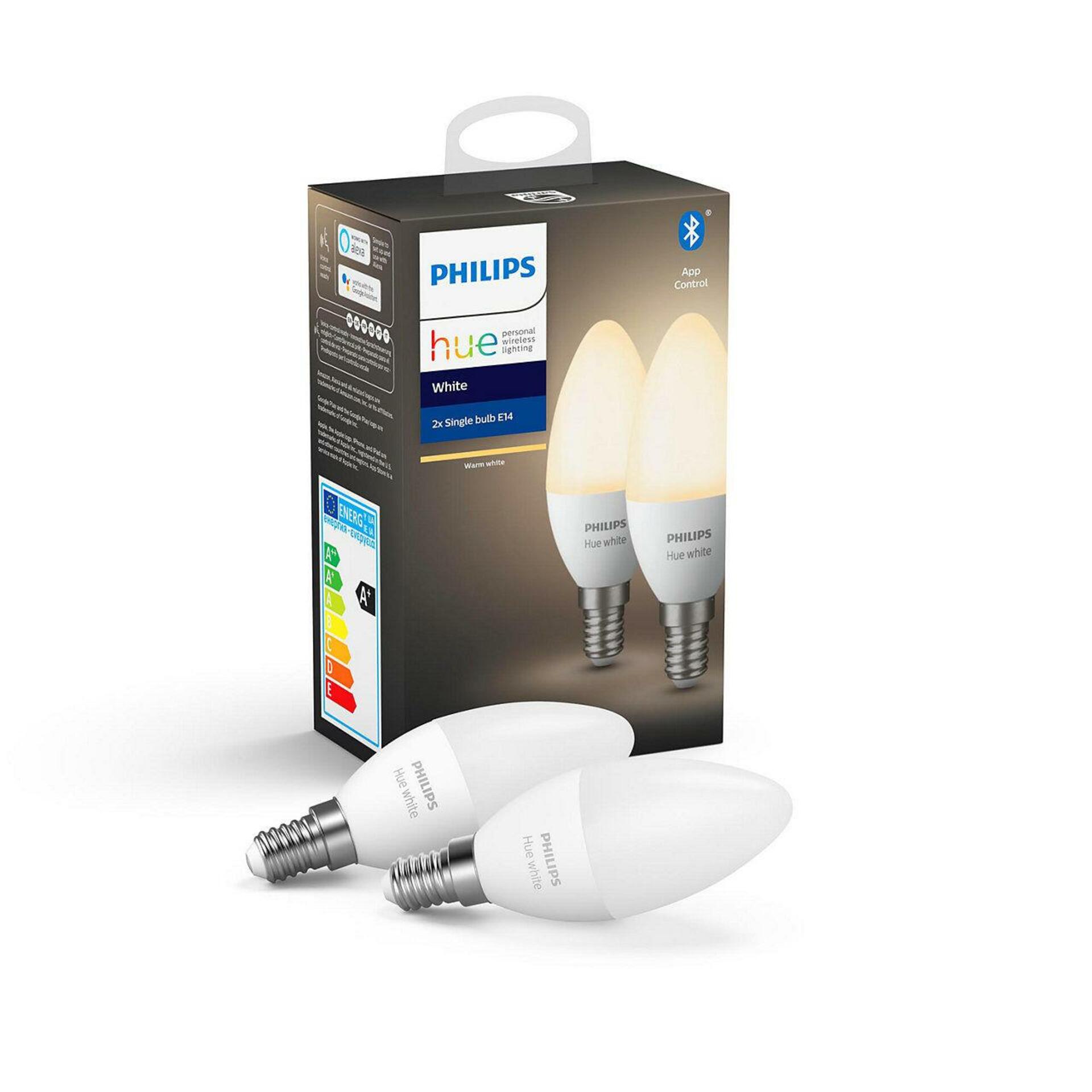 Levně Philips HUE 8718699671273 Hue Bluetooth set 2x LED žárovka white E14 5,5W 470lm 2700K