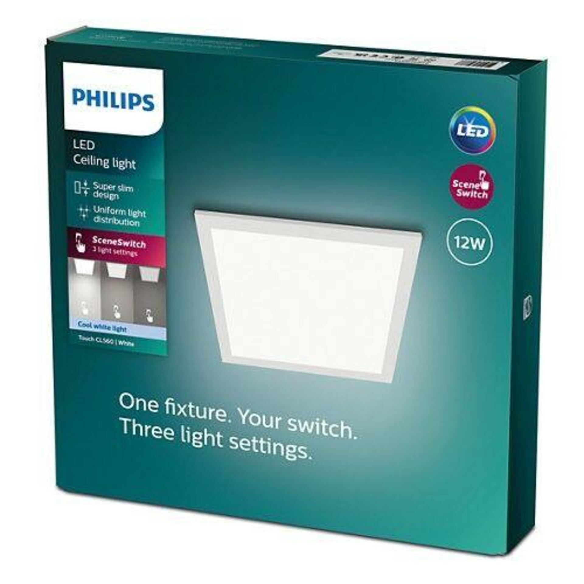 Levně LED Stropní přisazený panel Philips Superslim Touch CL560 8719514326668 12W 1200lm 4000K IP20 30cm bílý, 3-krokové stmívání