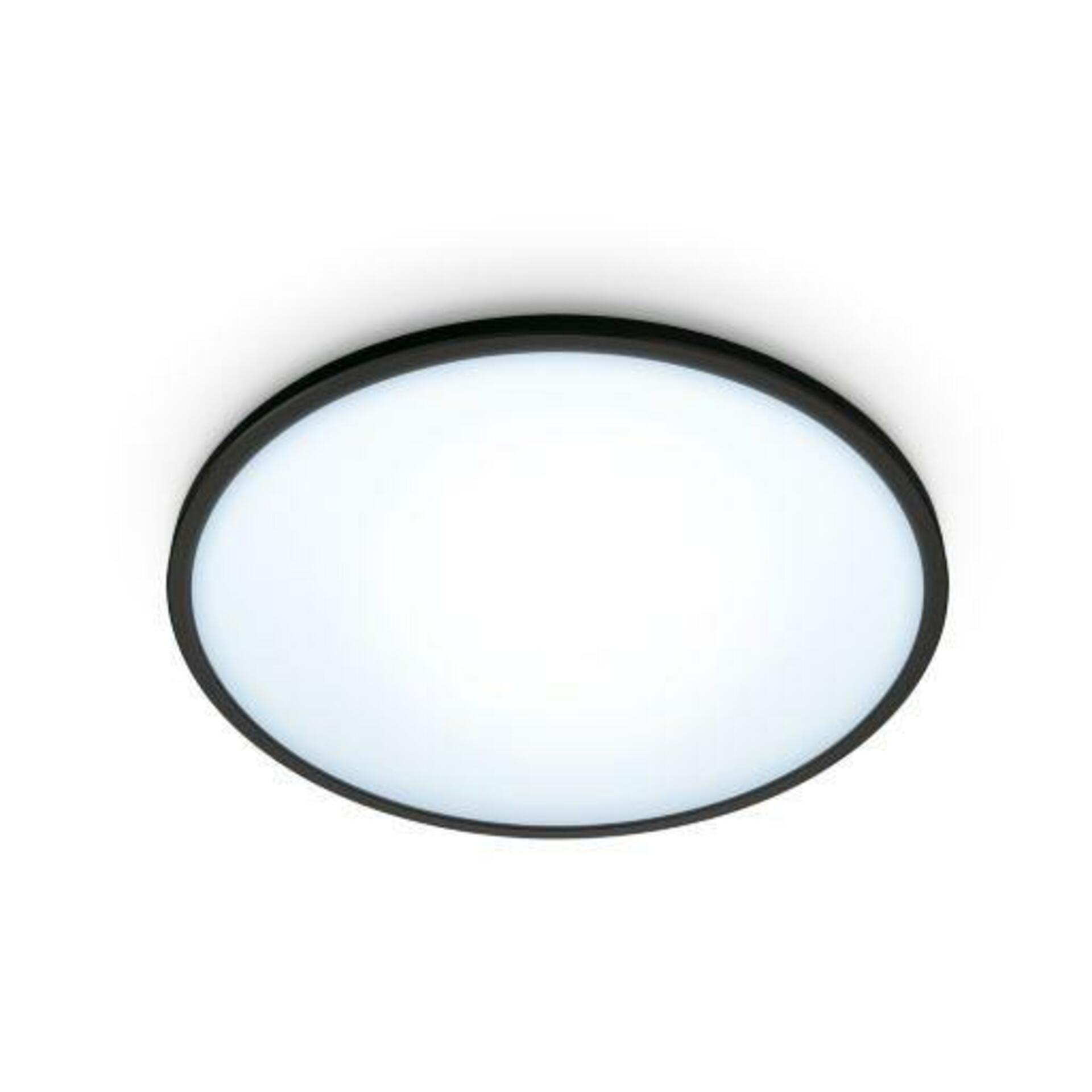 Philips LED Stropní přisazené svítidlo WiZ Superslim 8719514338036 16W 1500lm 2700-6500K IP20 29,2cm černé, stmívatelné