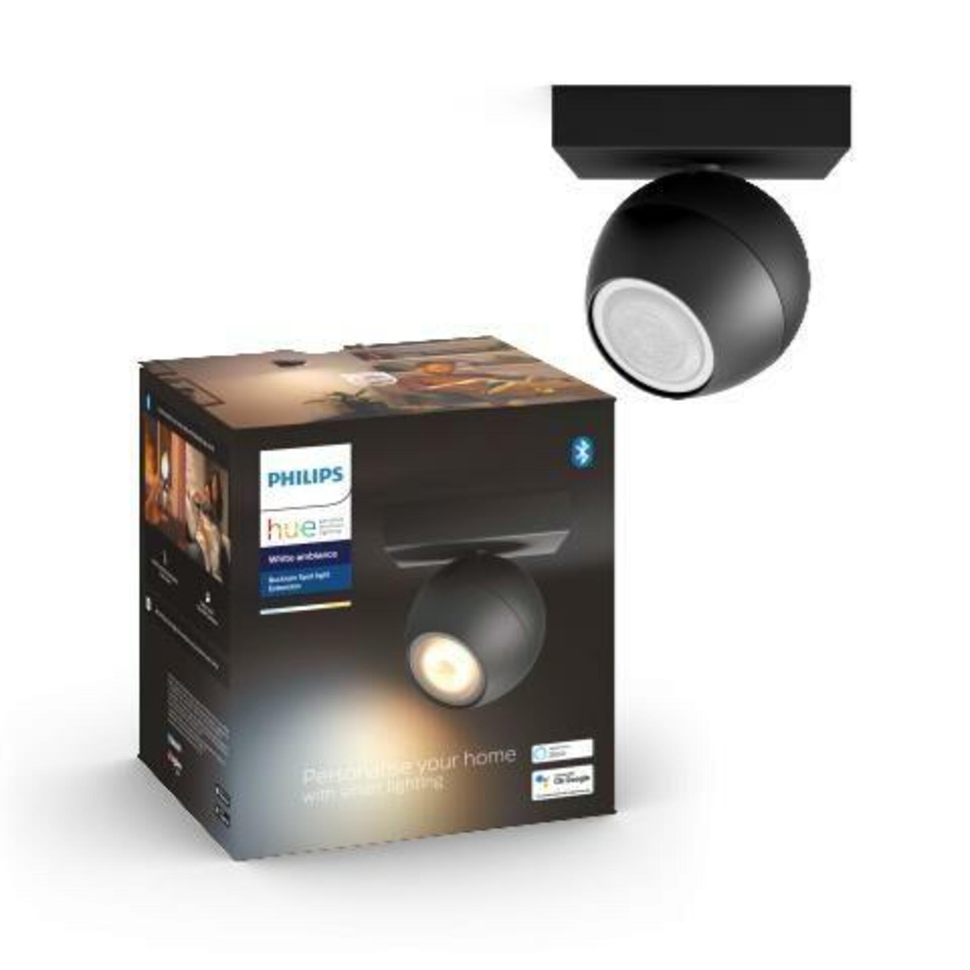 Philips HUE WA Buckram bodové LED svítidlo GU10 5W 350lm 2200-6500K IP20, černé