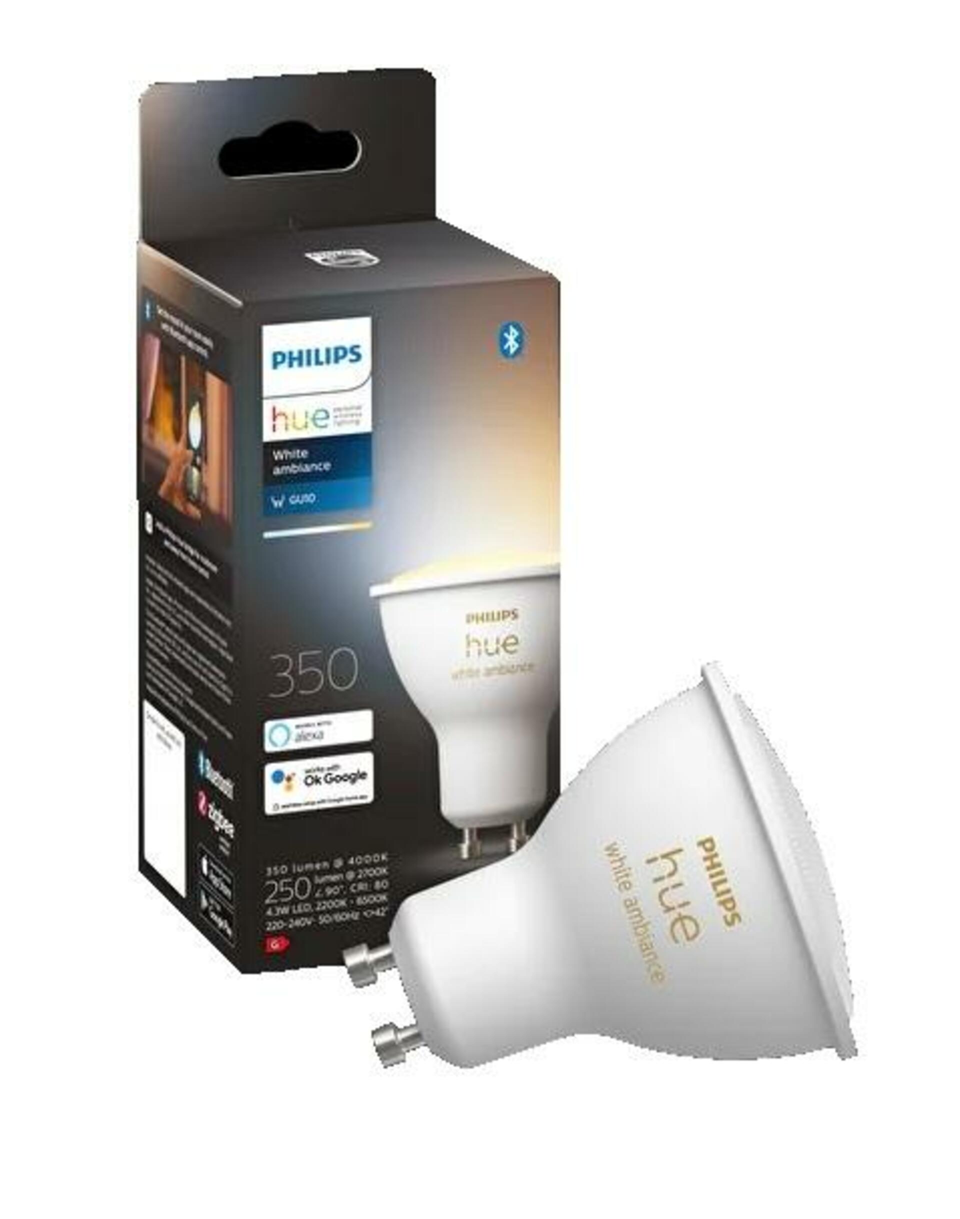 PHILIPS HUE Hue Bluetooth LED White Ambiance žárovka GU10 4.3W 250lm 2200K-6500K