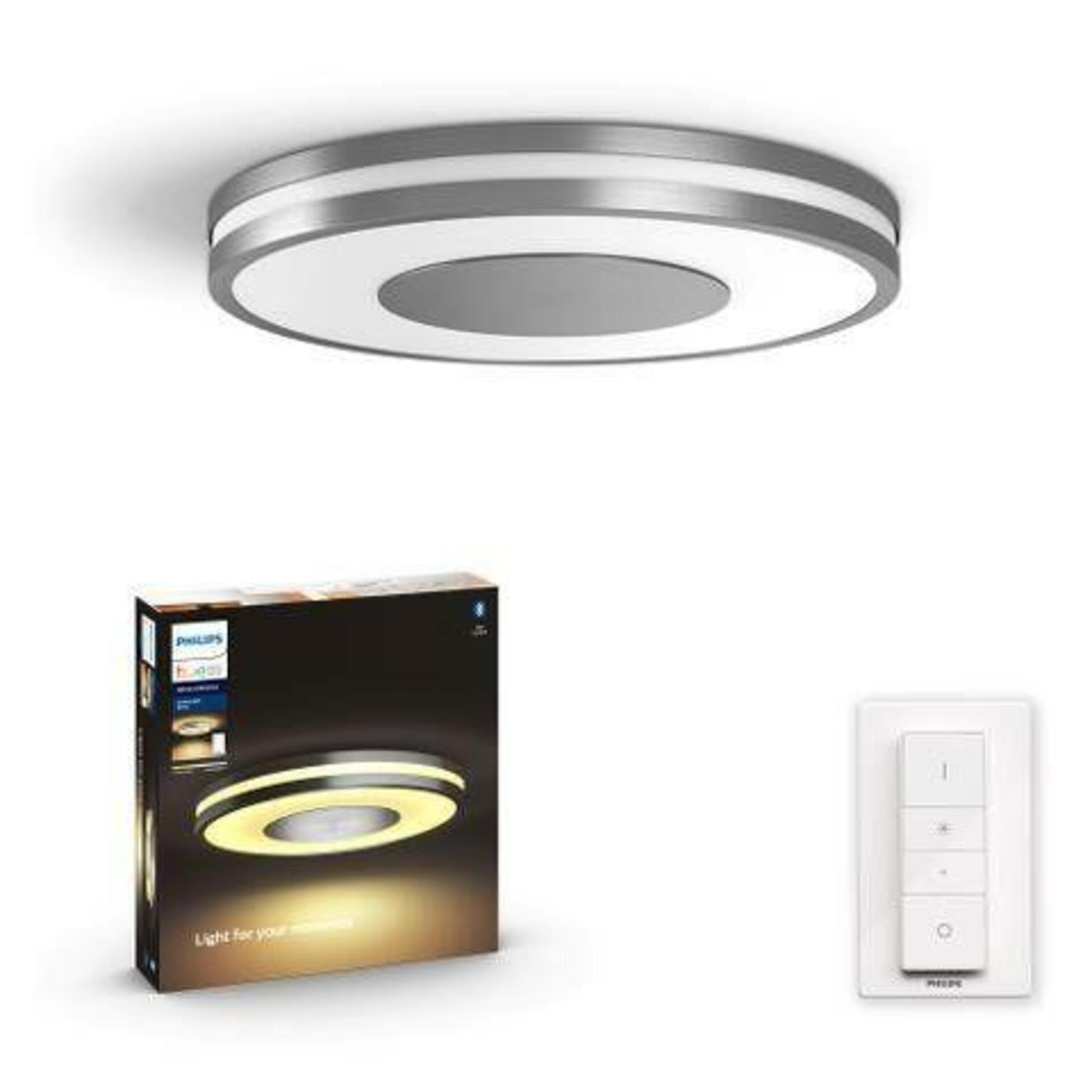 PHILIPS HUE Hue LED White Ambiance Stropní svítidlo Philips Being BT 8719514341111 32W 2400lm 2200-6500K 24V, hliníkové s dálkovým ovladačem a Bluetooth