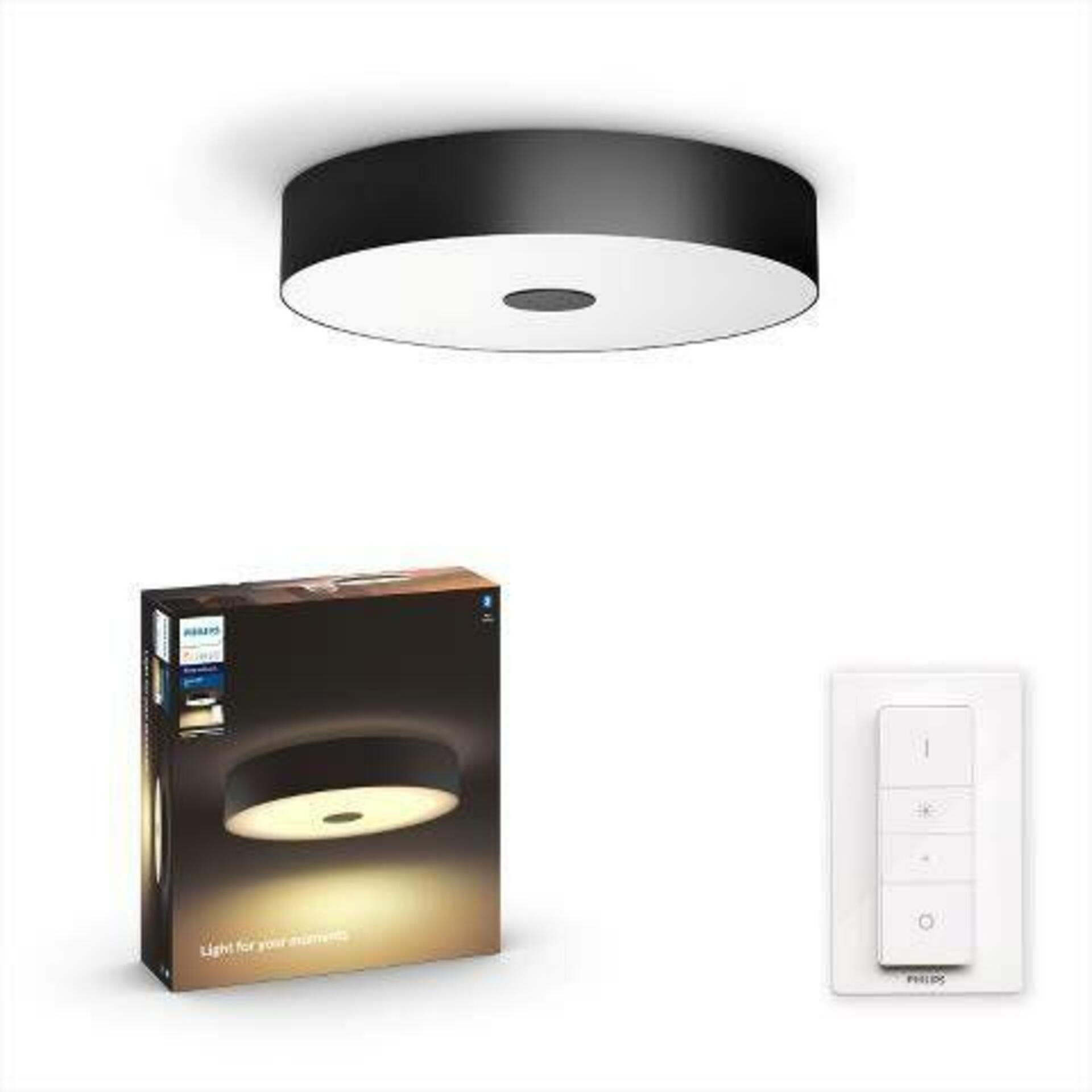 PHILIPS HUE Hue LED White Ambiance Stropní svítidlo Philips Fair BT 8719514341258 39W 3000lm 2200-6500K 240V, černé s dálkovým ovladačem a Bluetooth