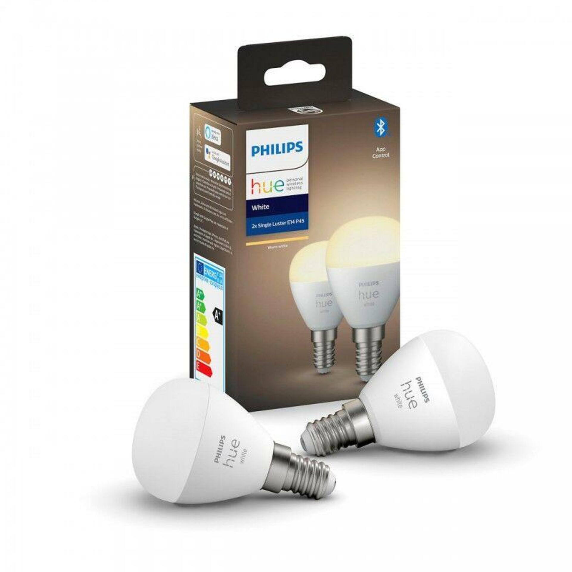 PHILIPS HUE Hue LED White Bluetooth žárovka E14 kapka set 2ks 8719514356771 2x5,7W 2x470lm 2700K P45 IP20