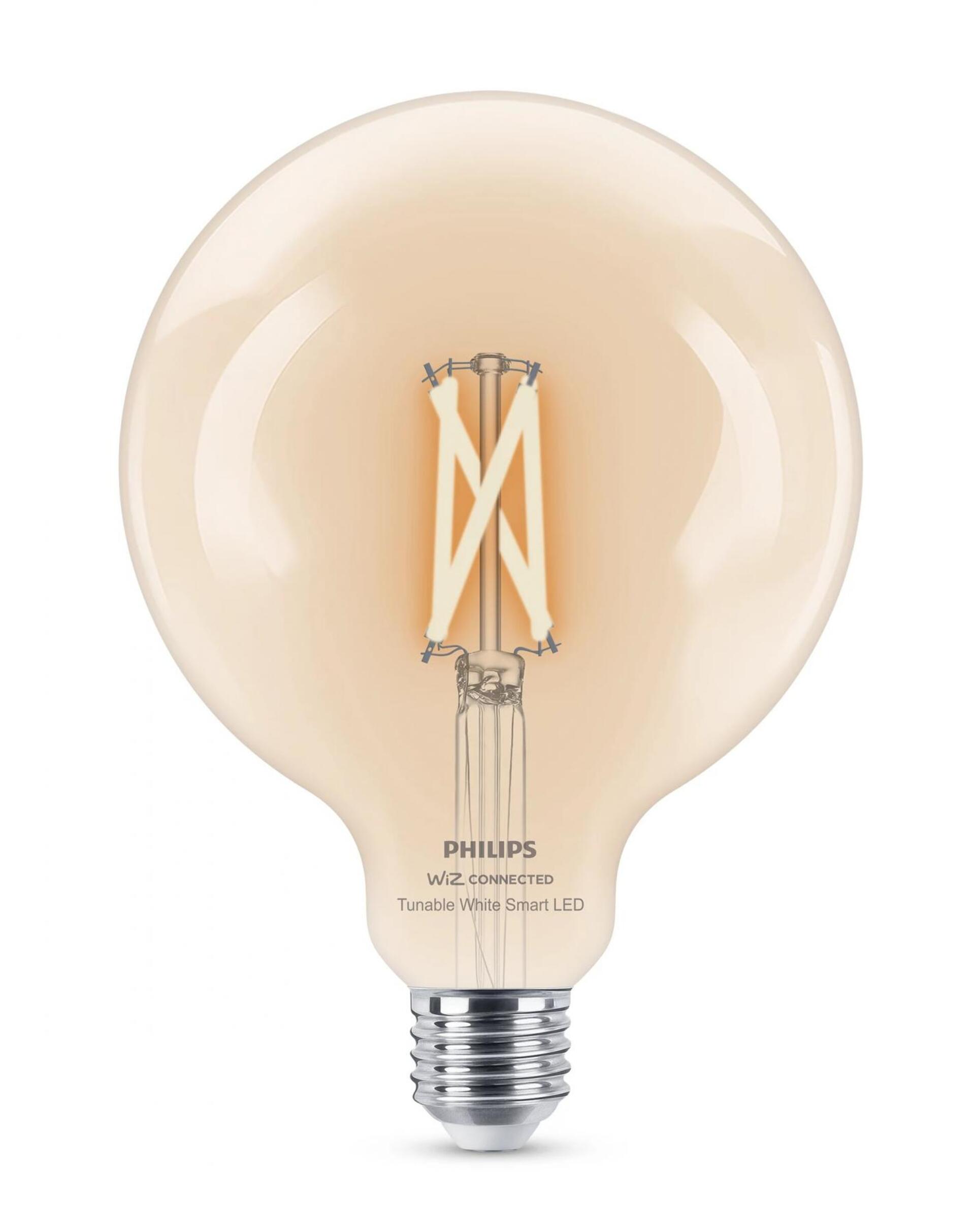Levně WiZ Smart LED Kulová žárovka Filament čirá 7 W (ekv. 60 W) 806lm 2700-6500K G125 E27