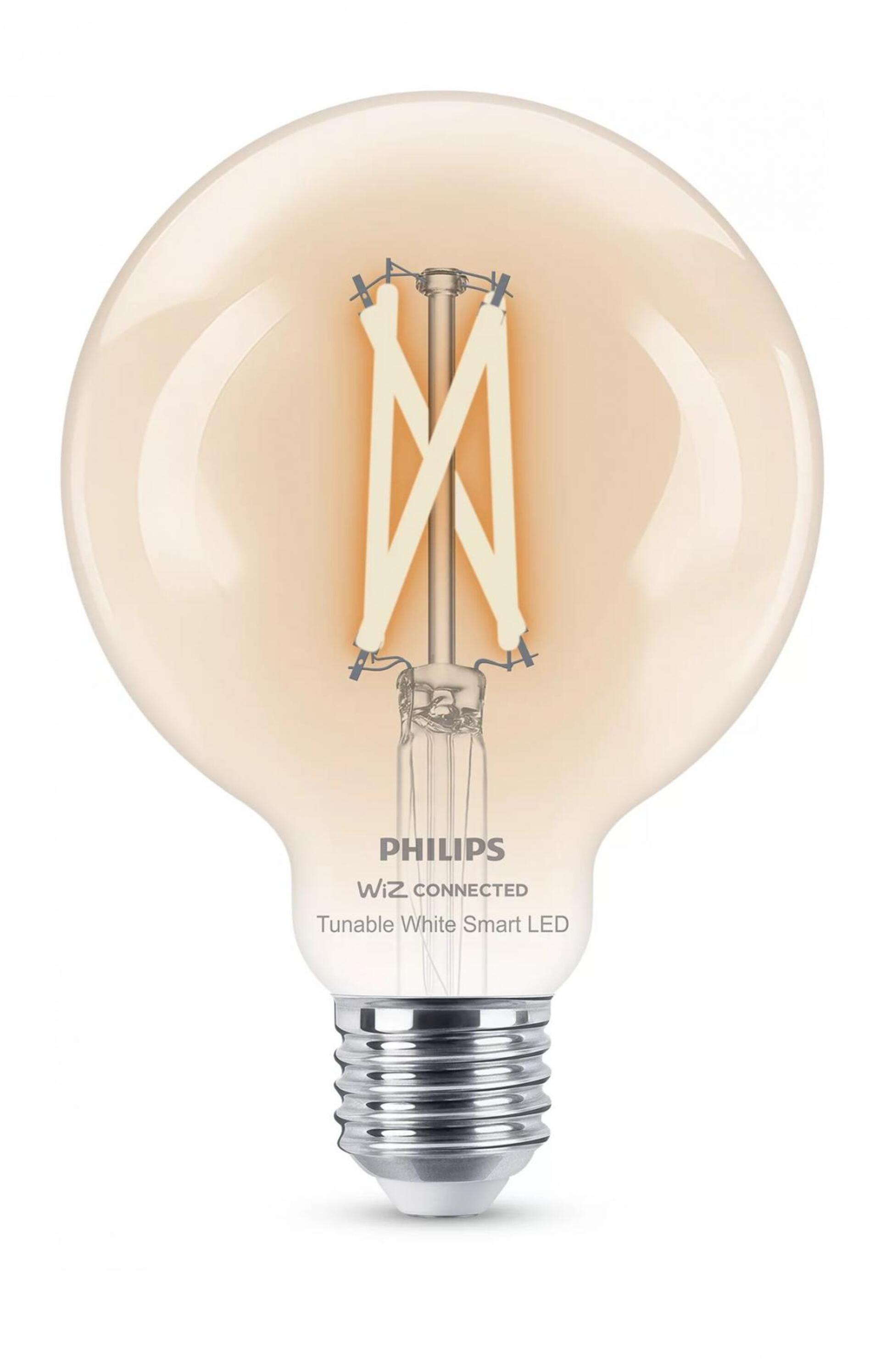 Levně WiZ Smart LED Kulová žárovka Filament čirá 7 W (ekv. 60 W) 806lm 2700-6500K G95 E27