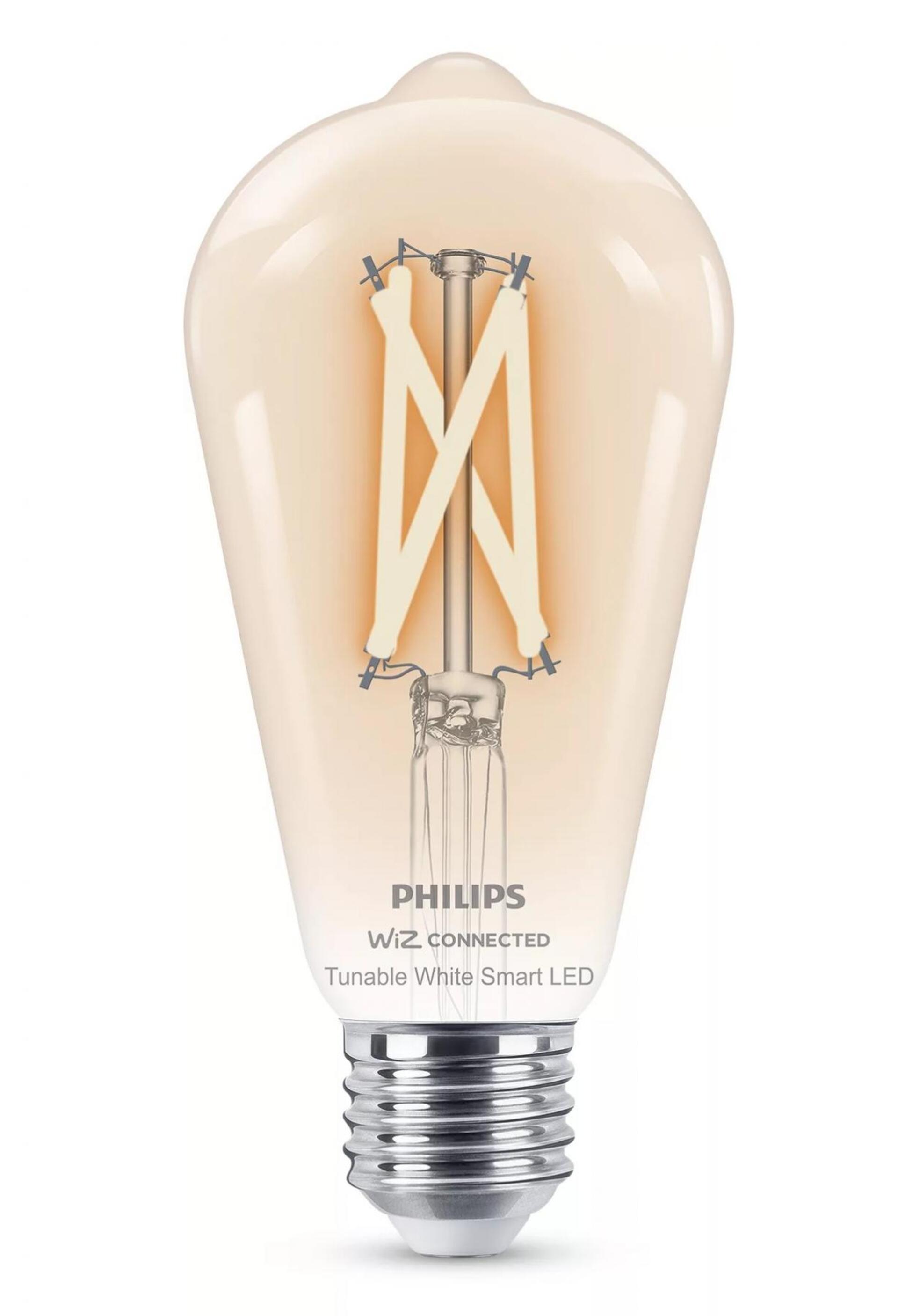 Levně WiZ Smart LED Žárovka Filament čirá 7 W (ekv. 60 W) 806lm 2700-6500K ST64 E27