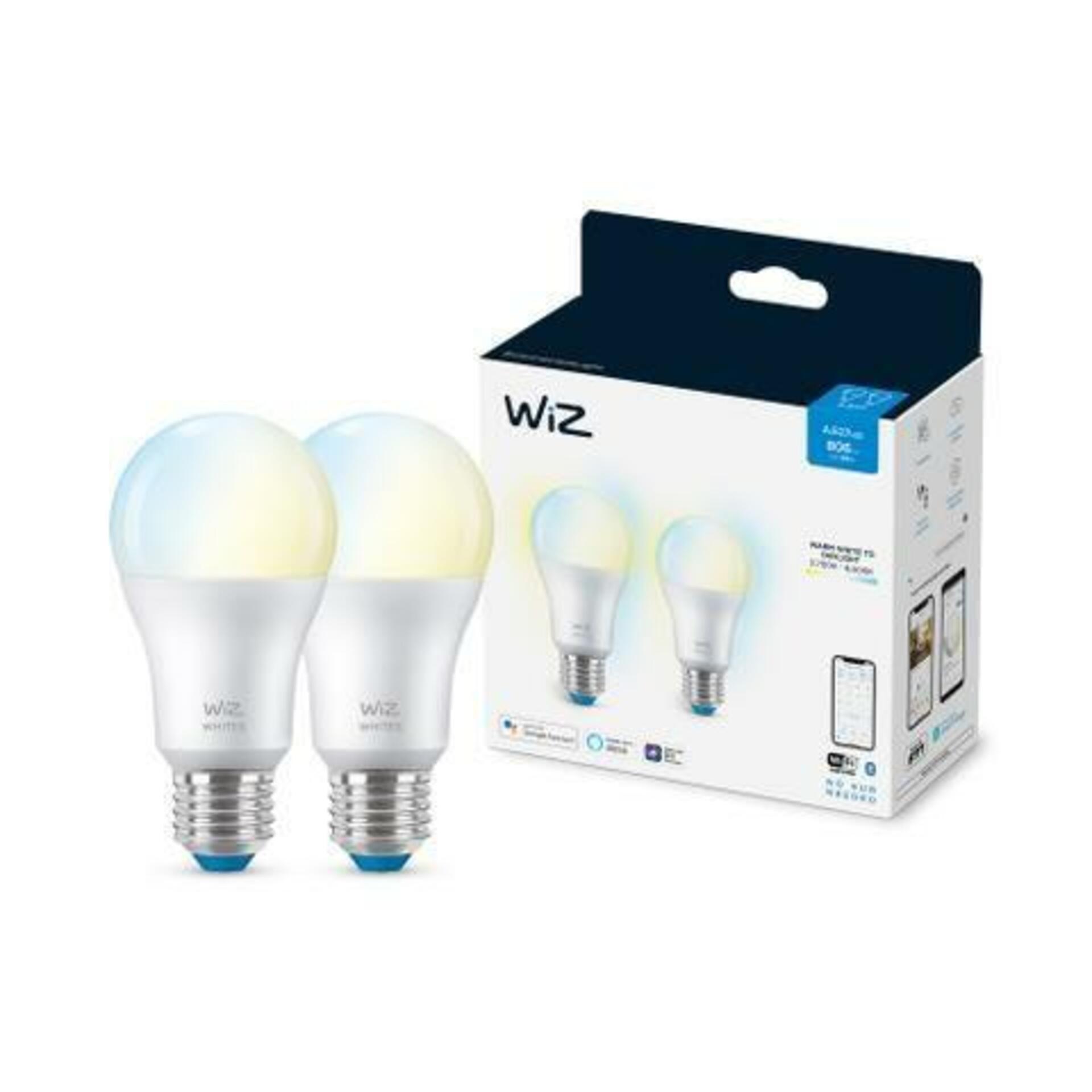 Levně WiZ SET 2x LED žárovka E27 A60 8W (60W) 806lm 2700-6500K IP20, stmívatelná