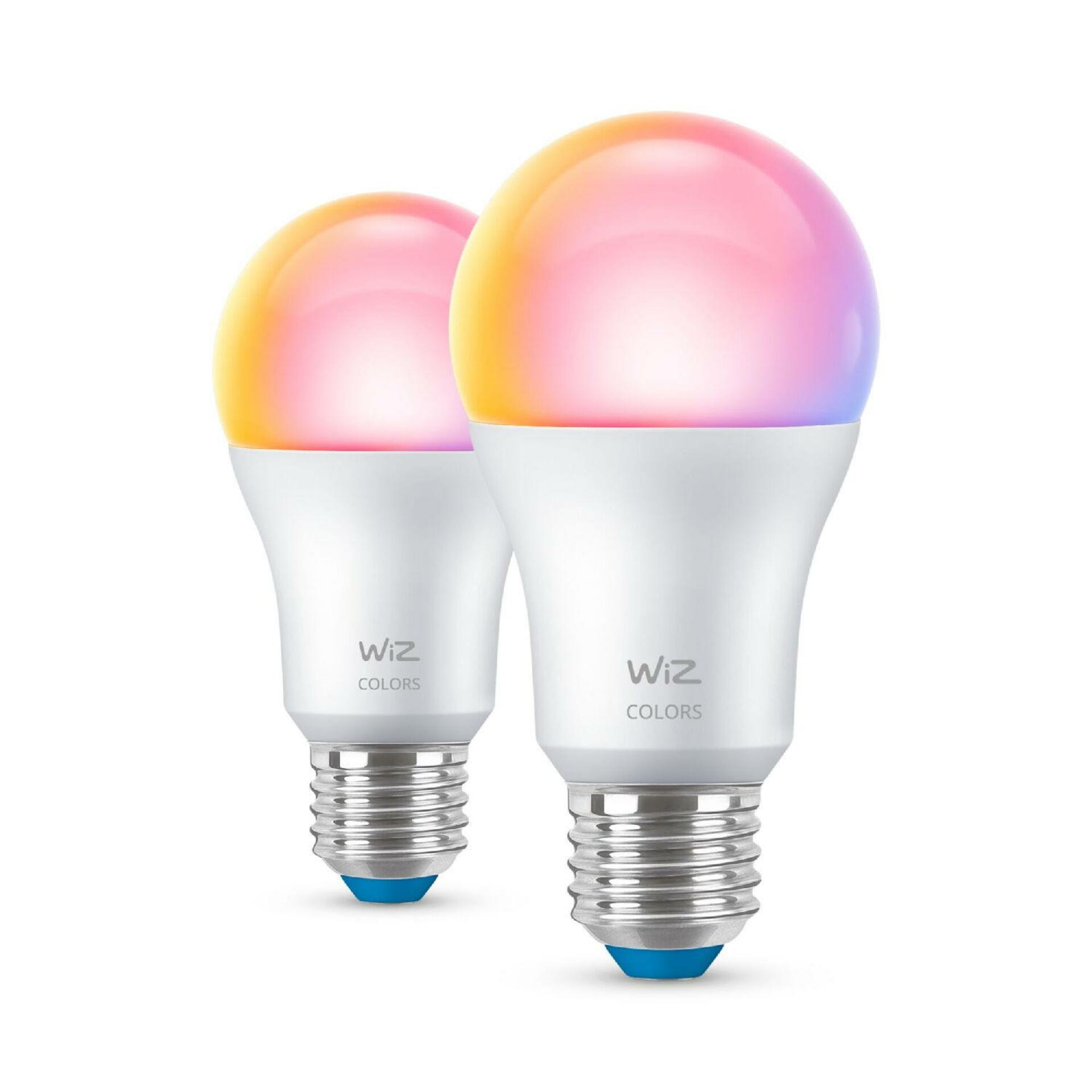 Levně WiZ SET 2x LED žárovka E27 A60 8W (60W) 806lm 2200-6500K RGB IP20, stmívatelná