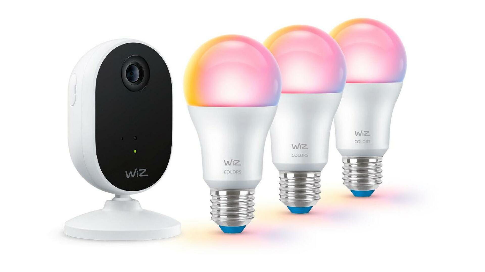 Levně WiZ Home monitoring Starter kit 1x kamera + 3x E27 8,5W 806lm 2200-6500K RGB IP20