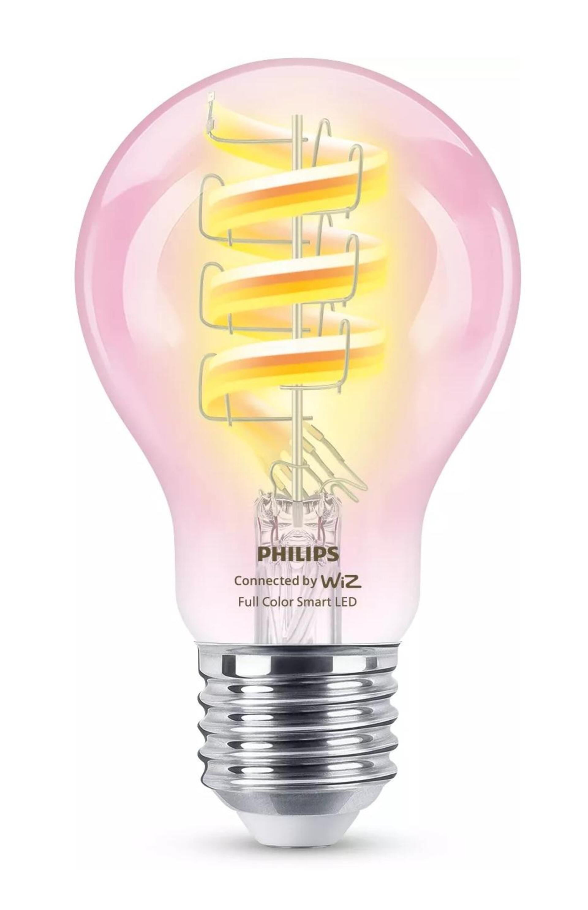 Levně WiZ Smart LED Žárovka s tradičním vzhledem, čirá, 40 W 470lm 2200-6500K (RGB) A60 E27