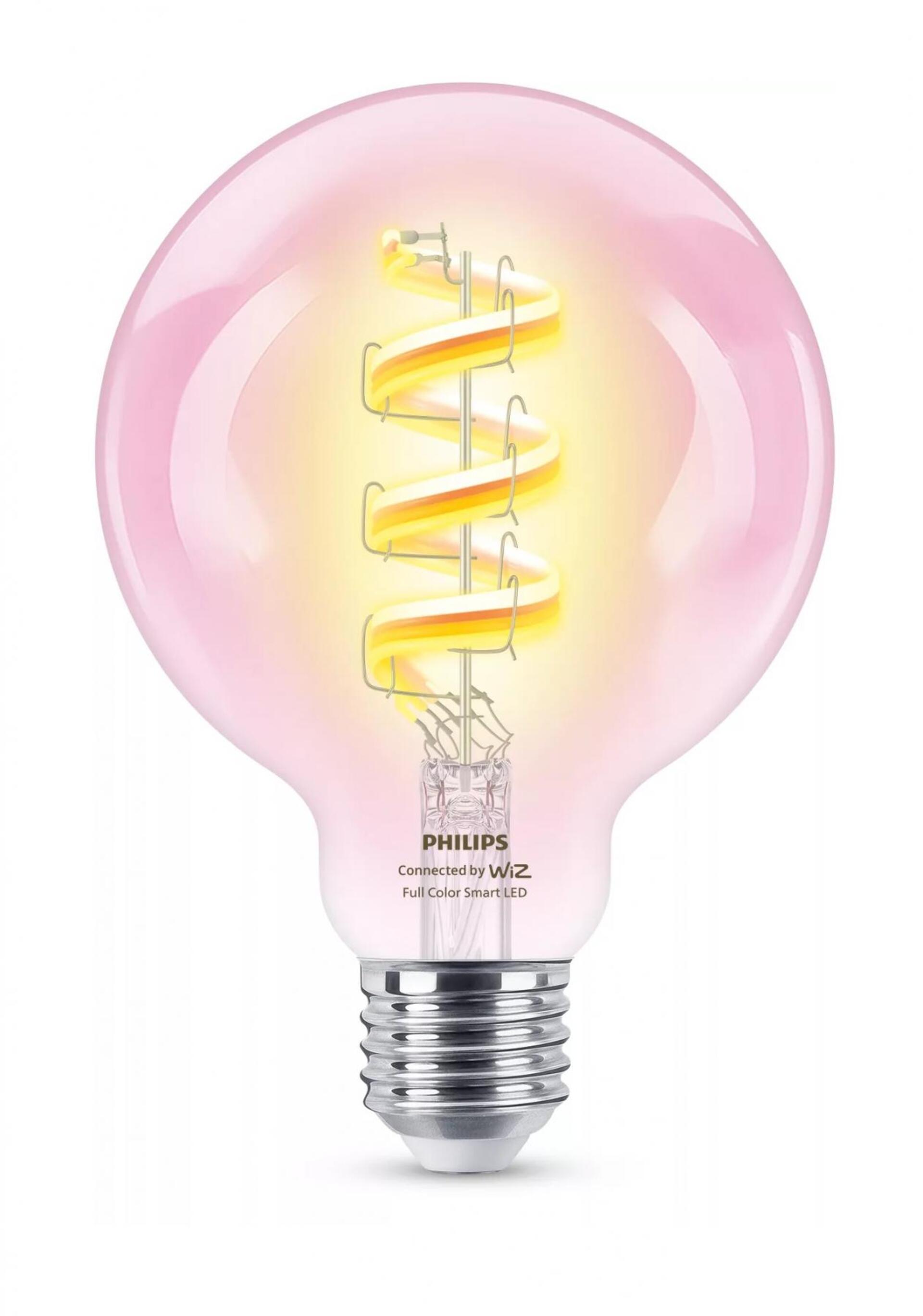 Levně WiZ Smart LED Žárovka s tradičním vzhledem, čirá, 40 W 470lm 2200-6500K (RGB) G95 E27